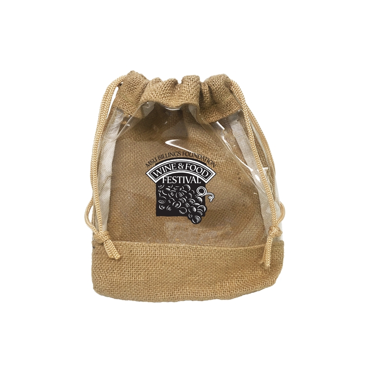 Jute & Vinyl Drawstring Pouch 2