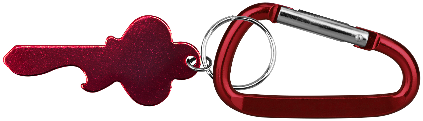 Key shape bottle opener with key ring and carabiner 4