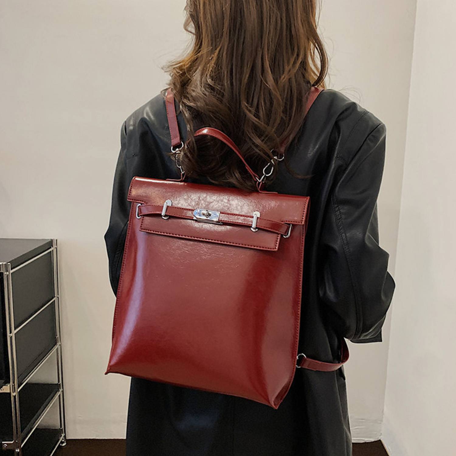Pu Leather Casual Backpack For Women 5