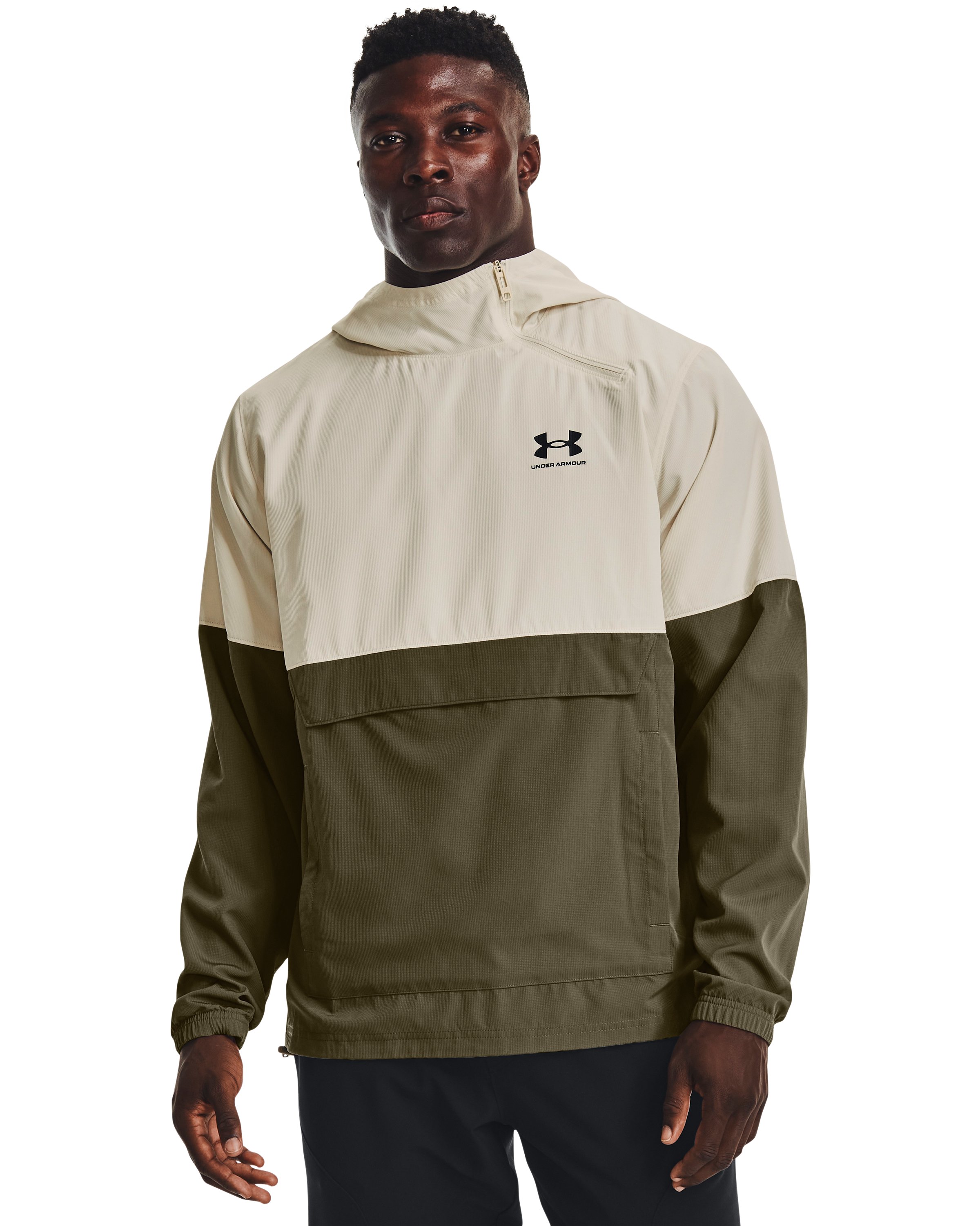 Men's UA Woven Asymmetrical Zip Pullover  3