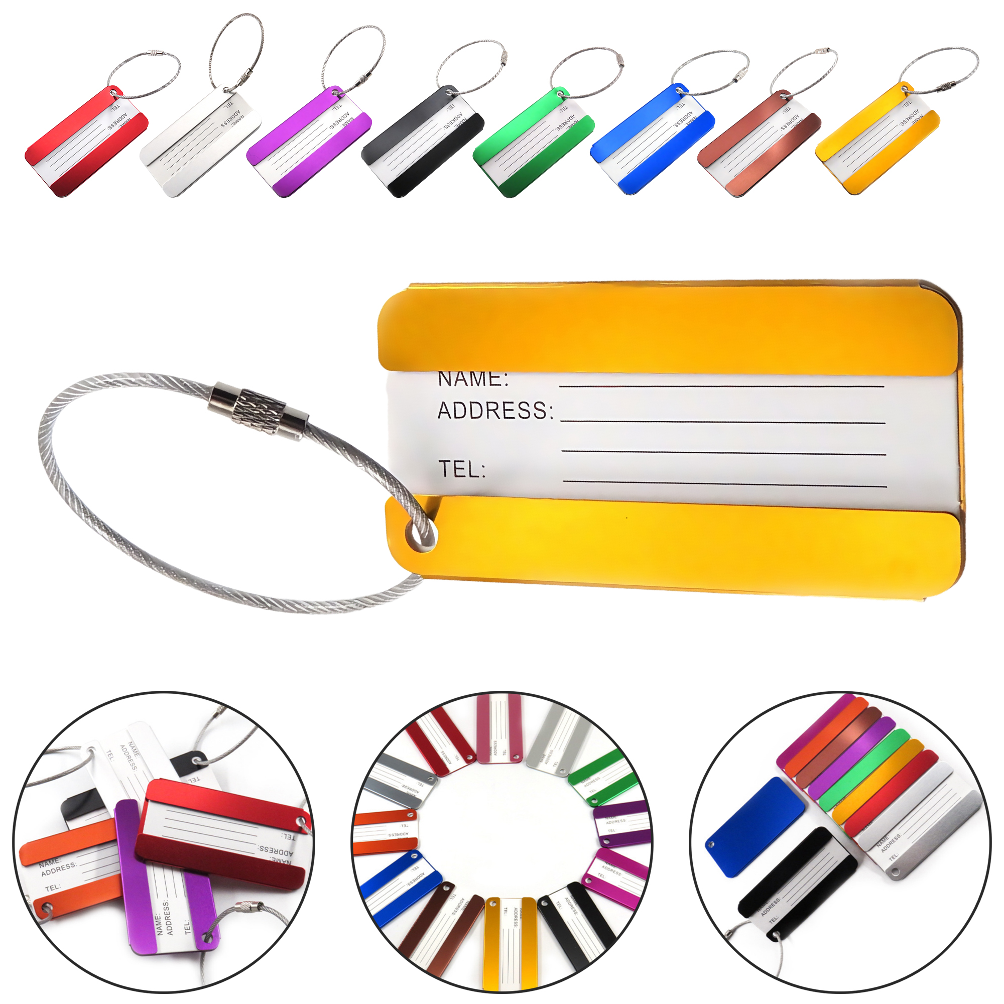 Aluminum Luggage Tag Business Gift Symmetrical Anti-Loss ID Card Holder Travel Tag for Suitcase 3