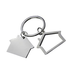 Alloy Dual House Shaped Keychain 5