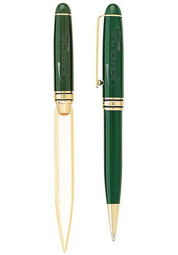 Danish-I Brass Letter Opener with GS Double Pen Set 15