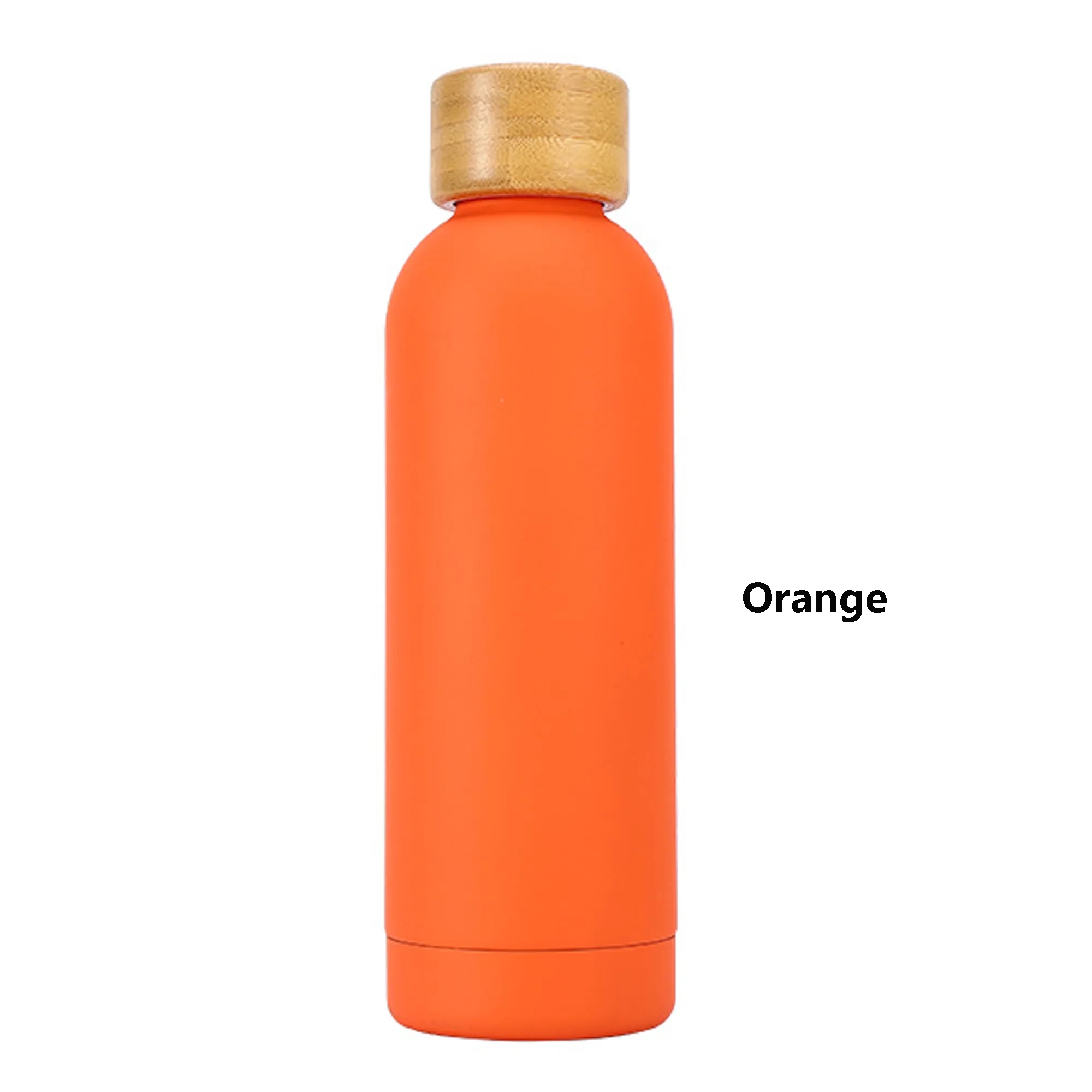 17 oz Double Wall Stainless Steel Bottle With Bamboo Lid, custom water bottle with logo imprint 16