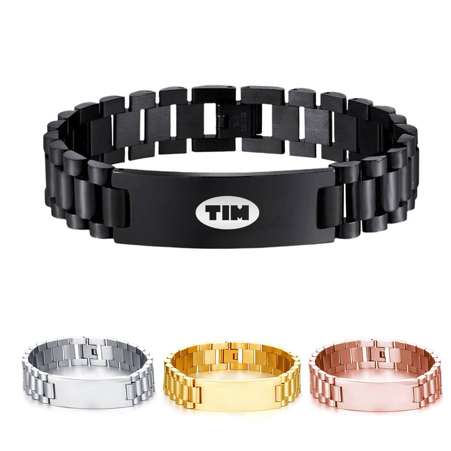 Personalized Stainless Steel Link Bracelet 1