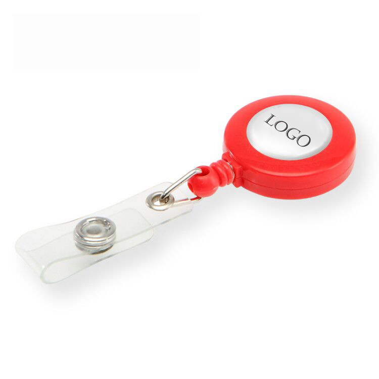 Retractable Round Badge Reel with Rotating Alligator Clip Backing 5