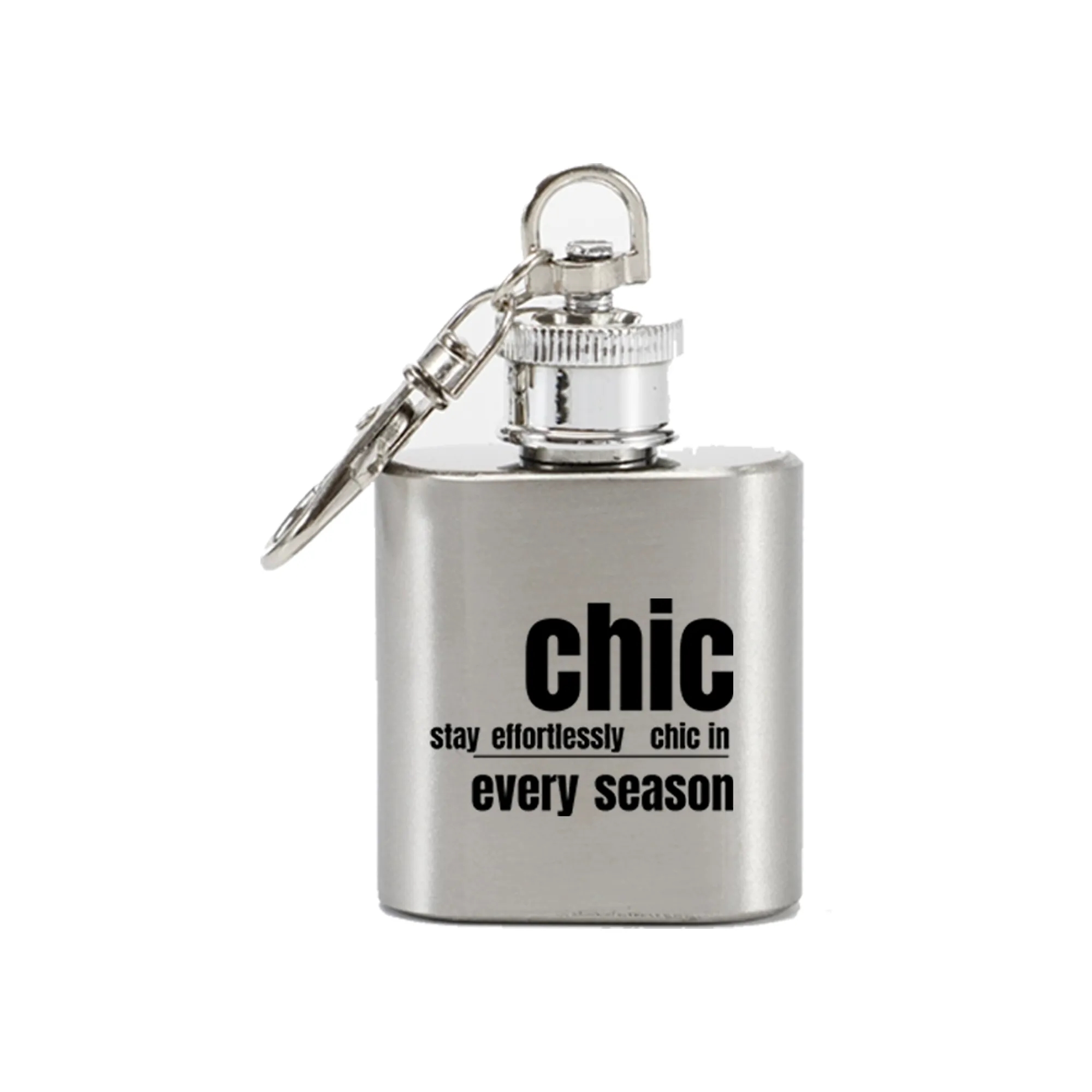 1Oz Stainless Steel Flask Bottle With Keychain 3