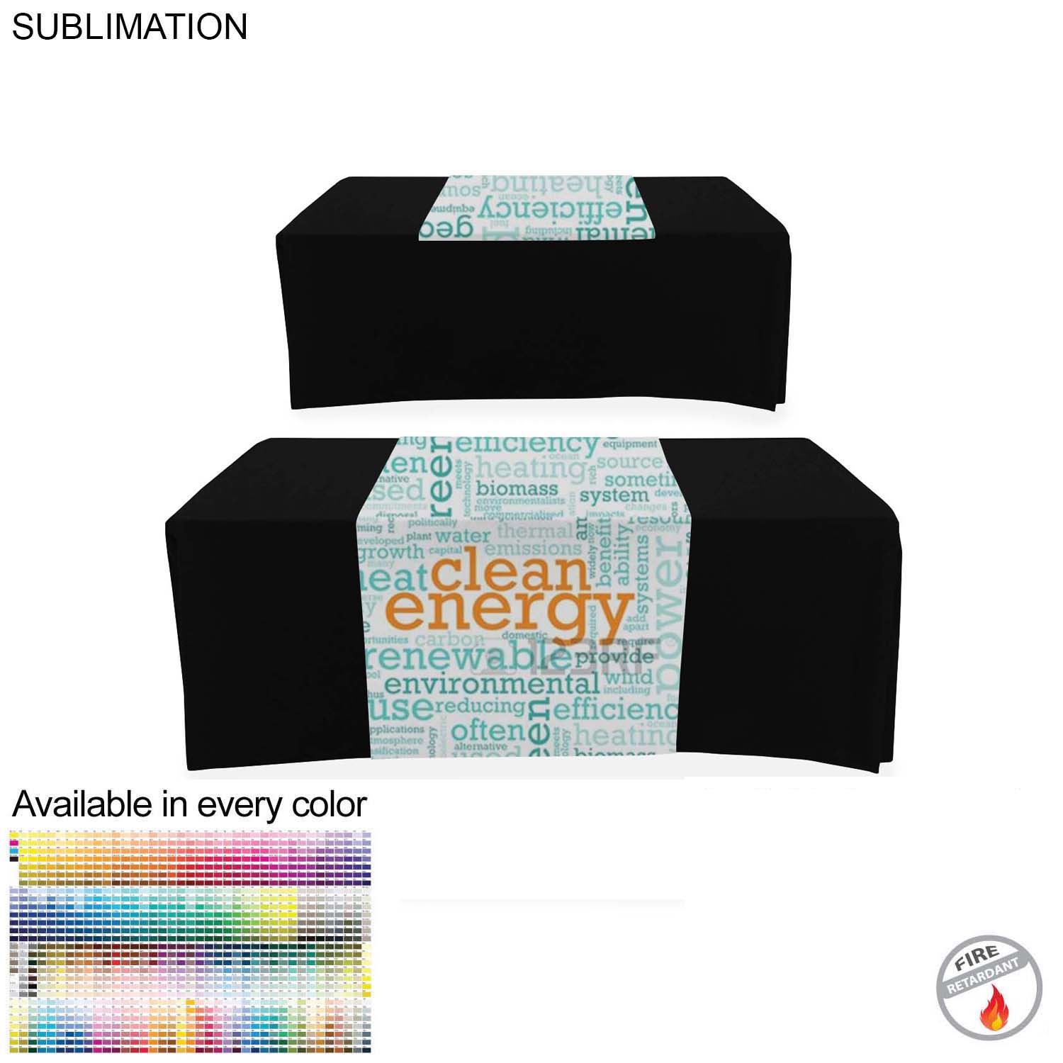 Sublimated Table Runner, 30x60, Covers Front and Top of the table 3