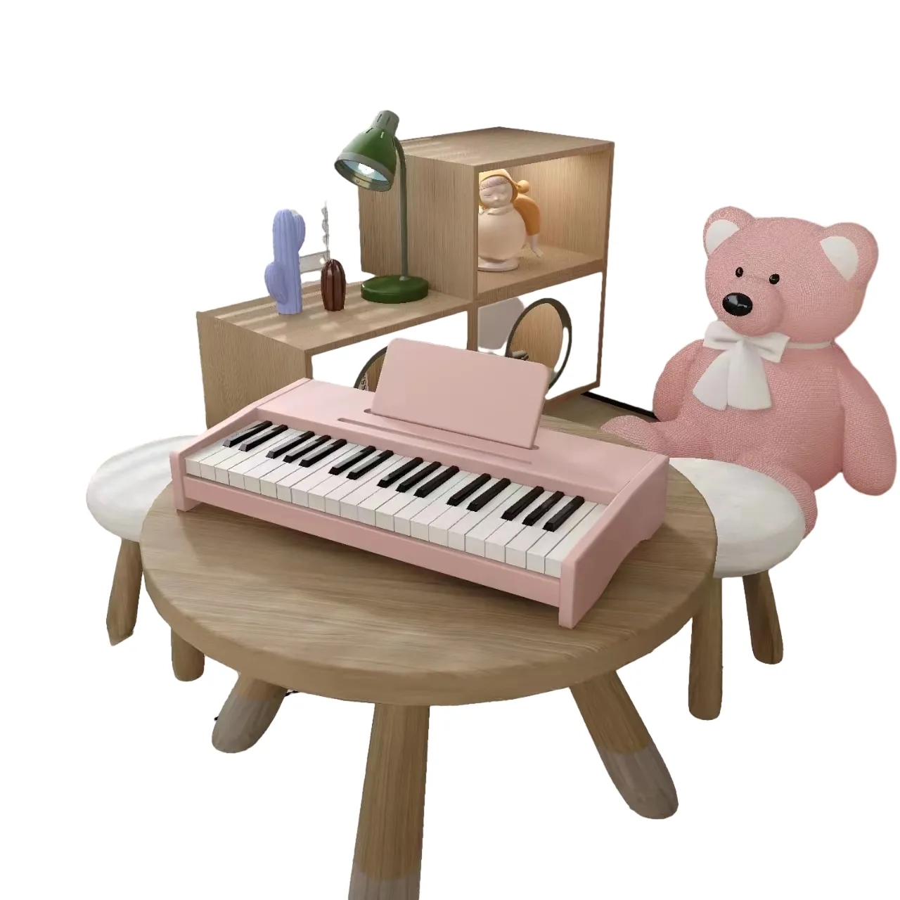 MOQ1 Children's Teaching Wooden 37-Key Piano 1