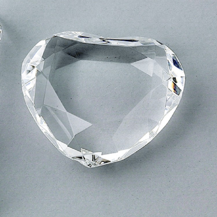 Optic Glass Heart Paperweight 2