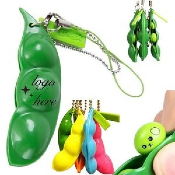 Squeeze Beans Keychain Squishy Pea Pod Stress Toy 1