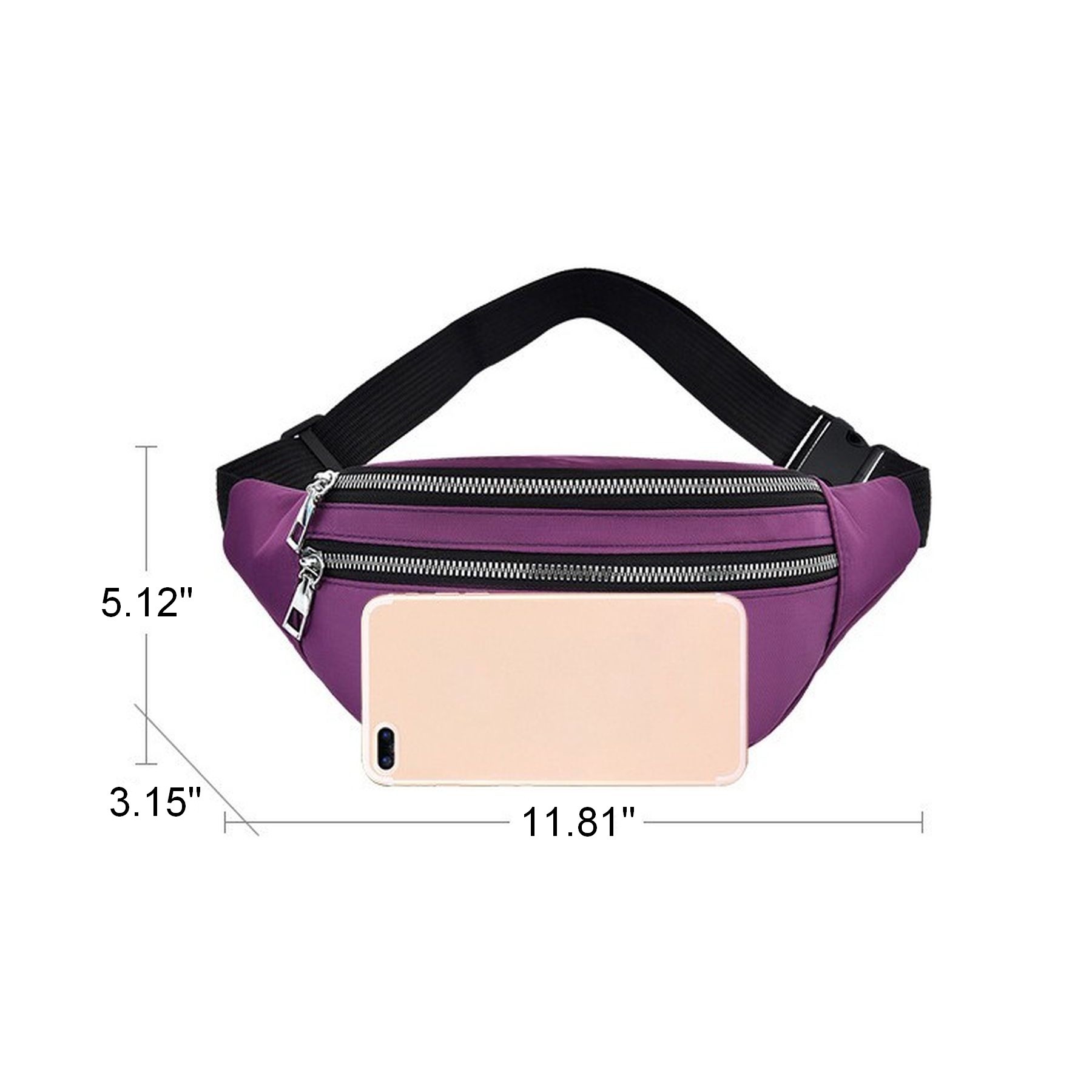 Sports Zipper Fanny Pack Travel Oxford Waist Bag 9