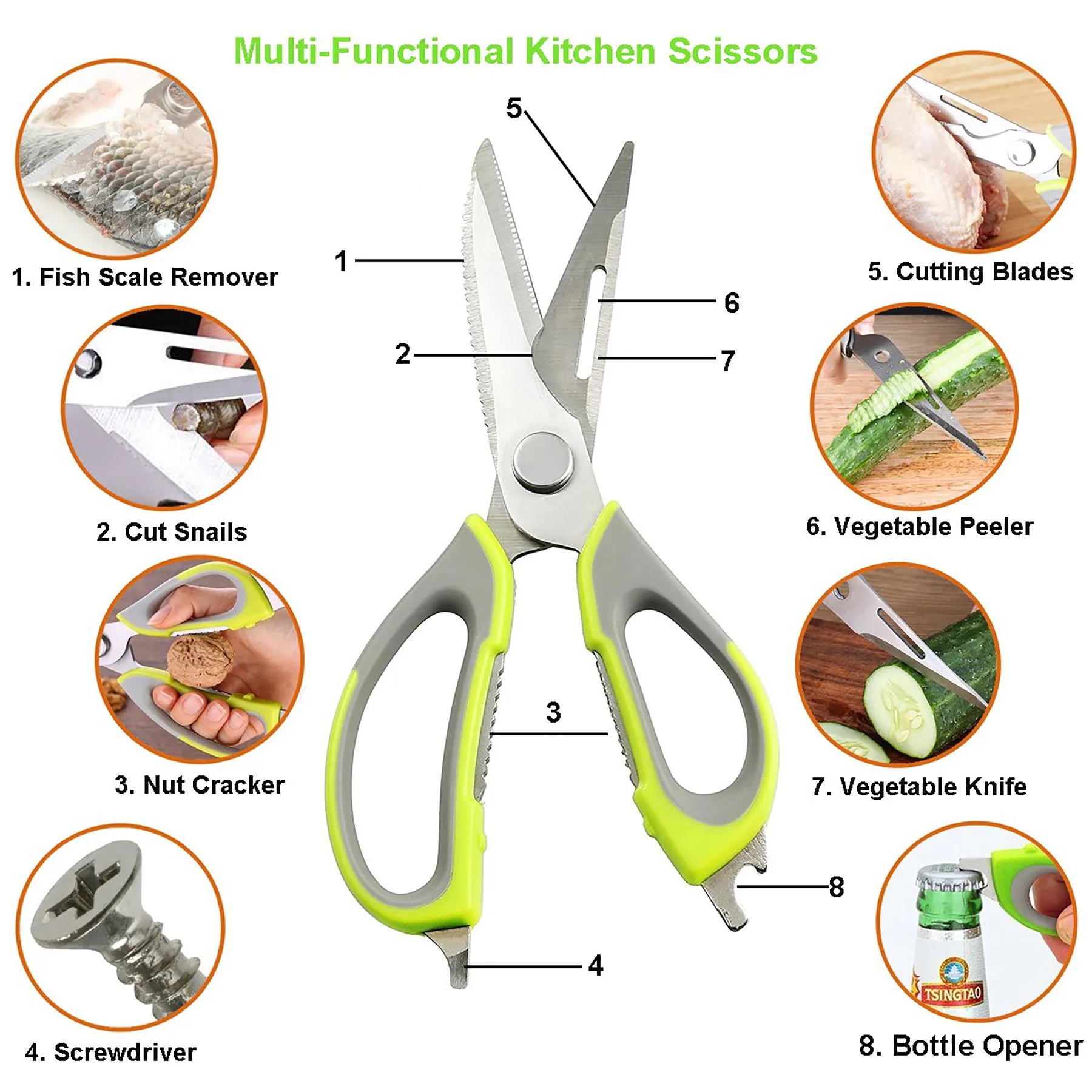 Multipurpose Kitchen Shears Scissors 8