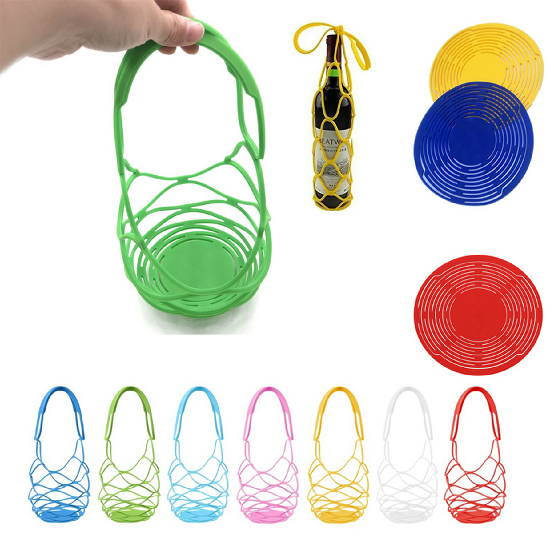 Multifunction Silicone Bottle Mesh Basket 2
