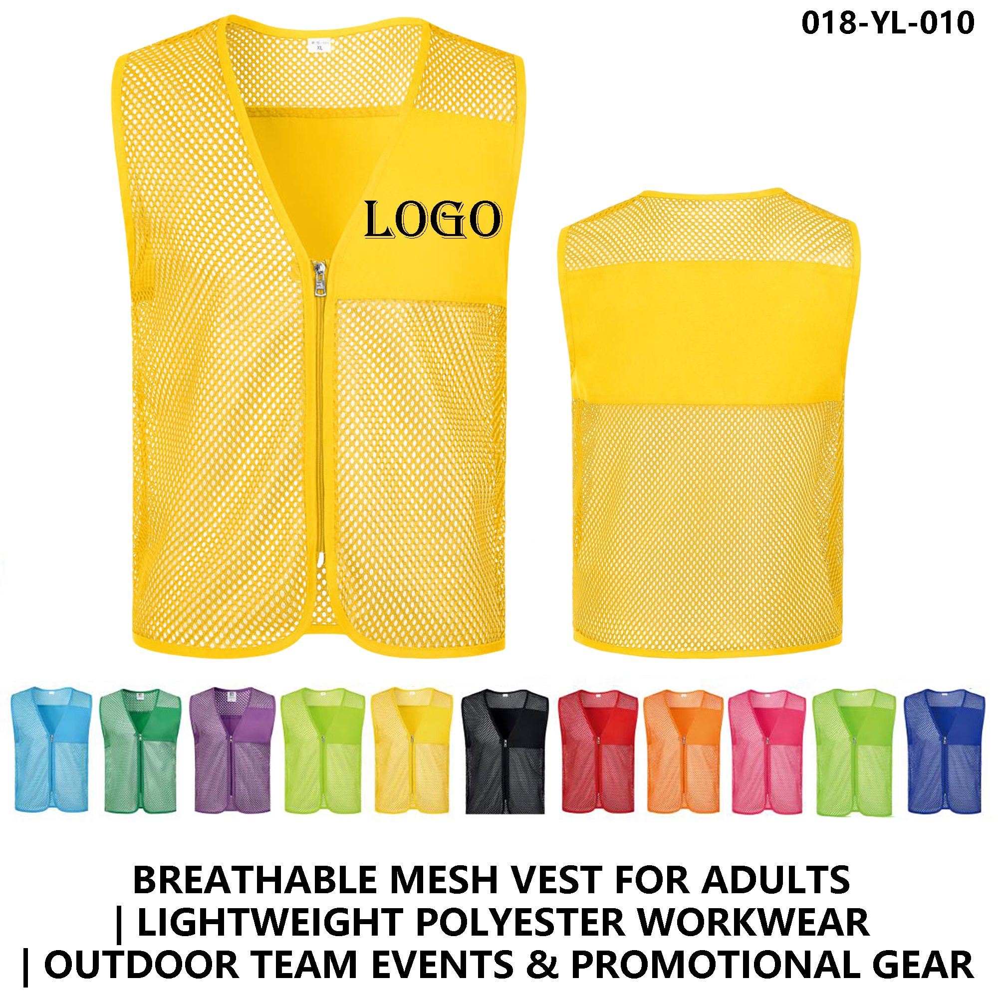 100% Polyester Mesh Vest ?C Custom Logo & Various Sizes 1