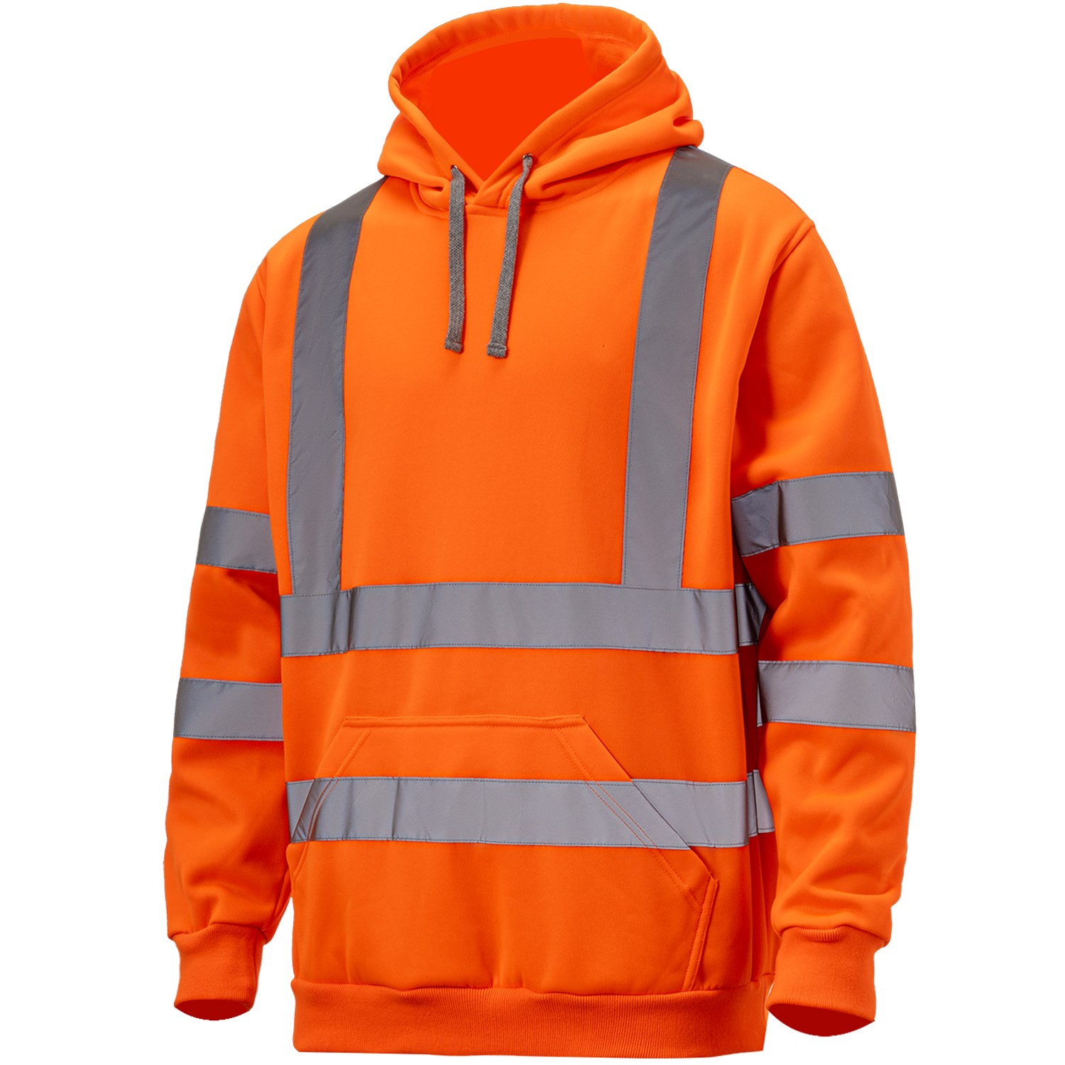 Class 3 Double Band 2" Reflective Tape Safety Hoodie with Kangaroo Pocket 5