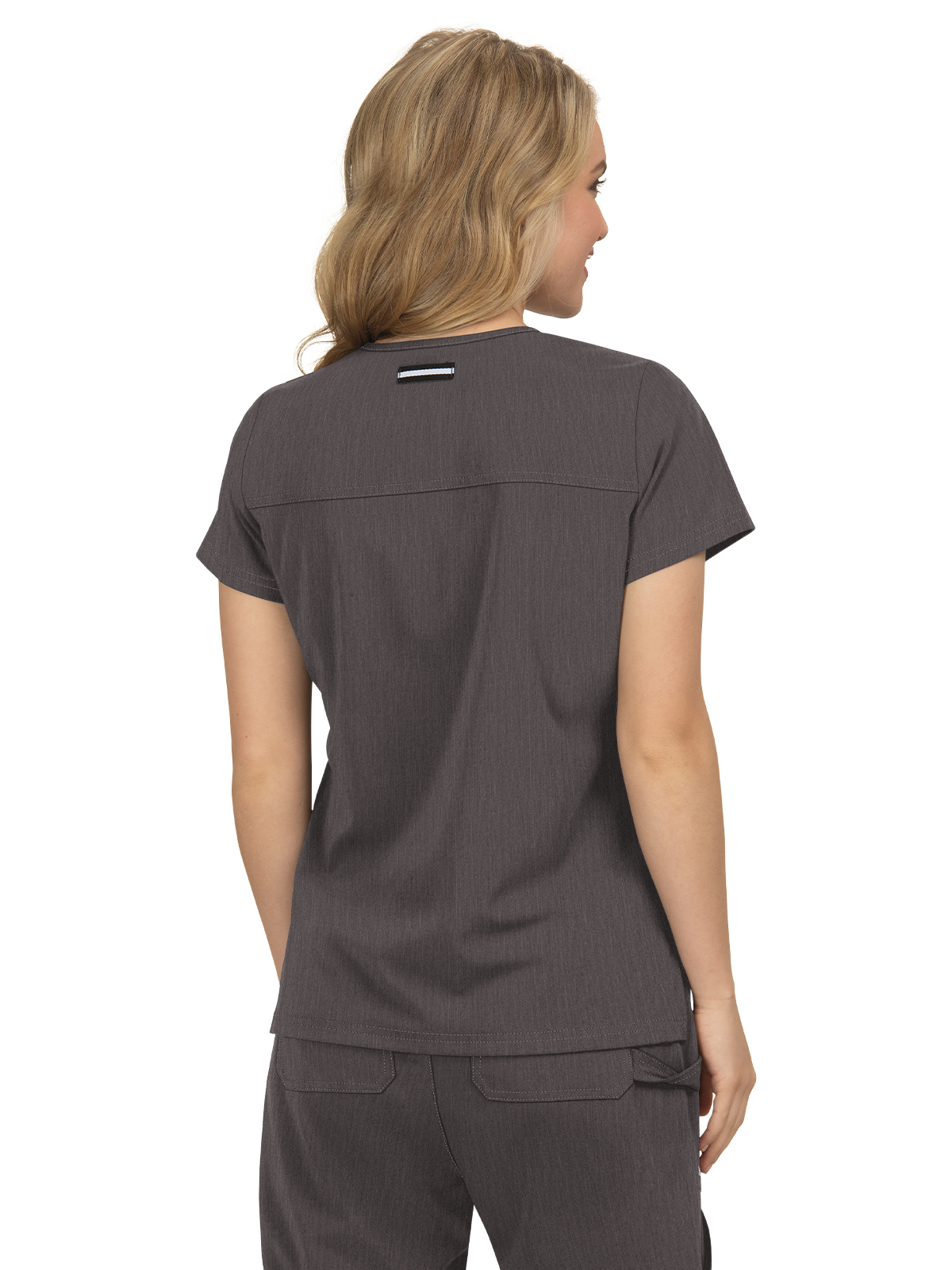koi - Next Gen - Women's Three-Pocket Wide V-Neck Stretch Hustle and Heart Top 15