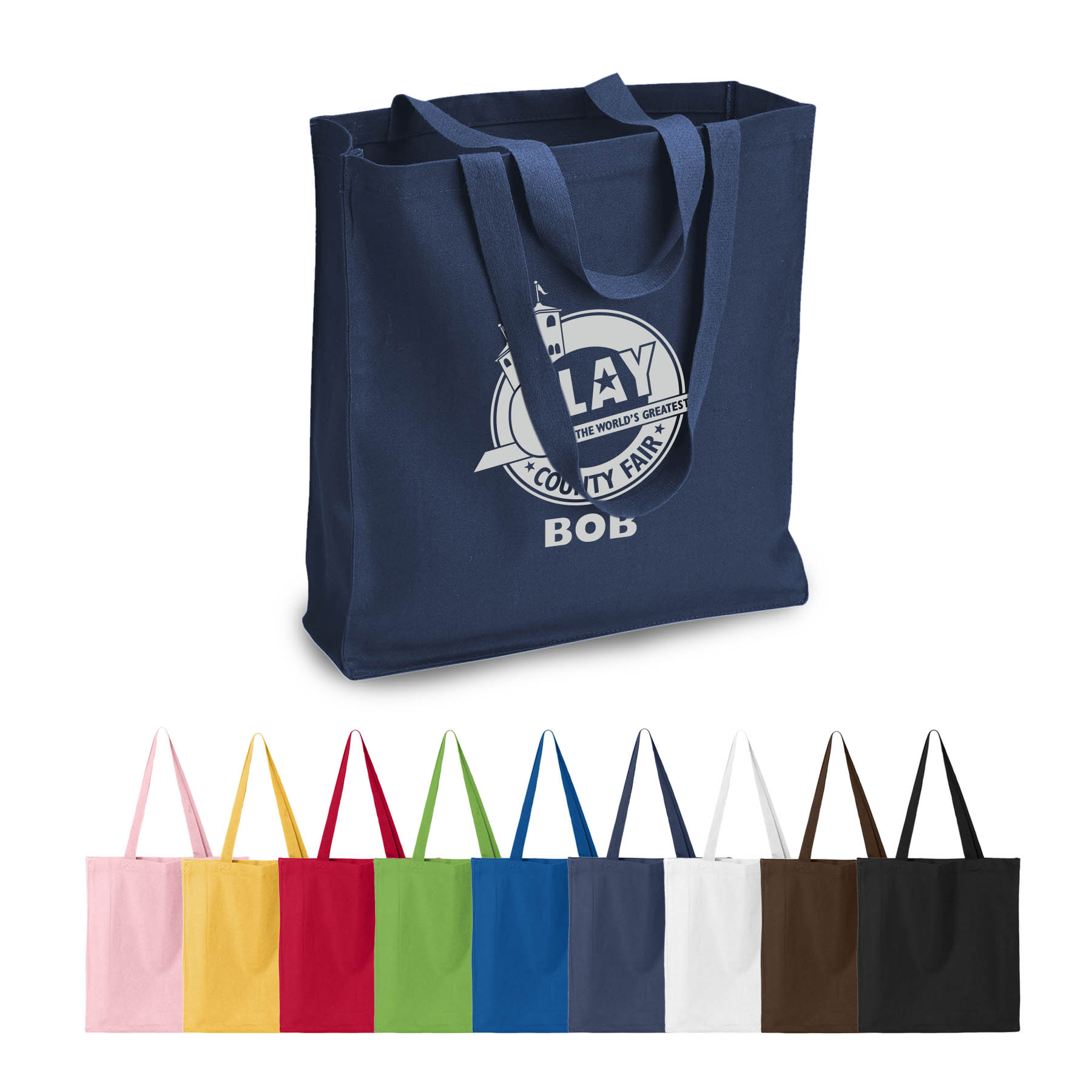 12 oz. Heavy Cotton Gusset Shopping Tote Bag_R111BT 8