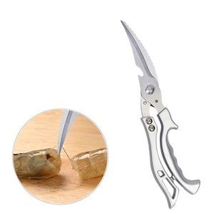 Curved Blade Kitchen Scissors Stainless Steel With Bottle Opener 10