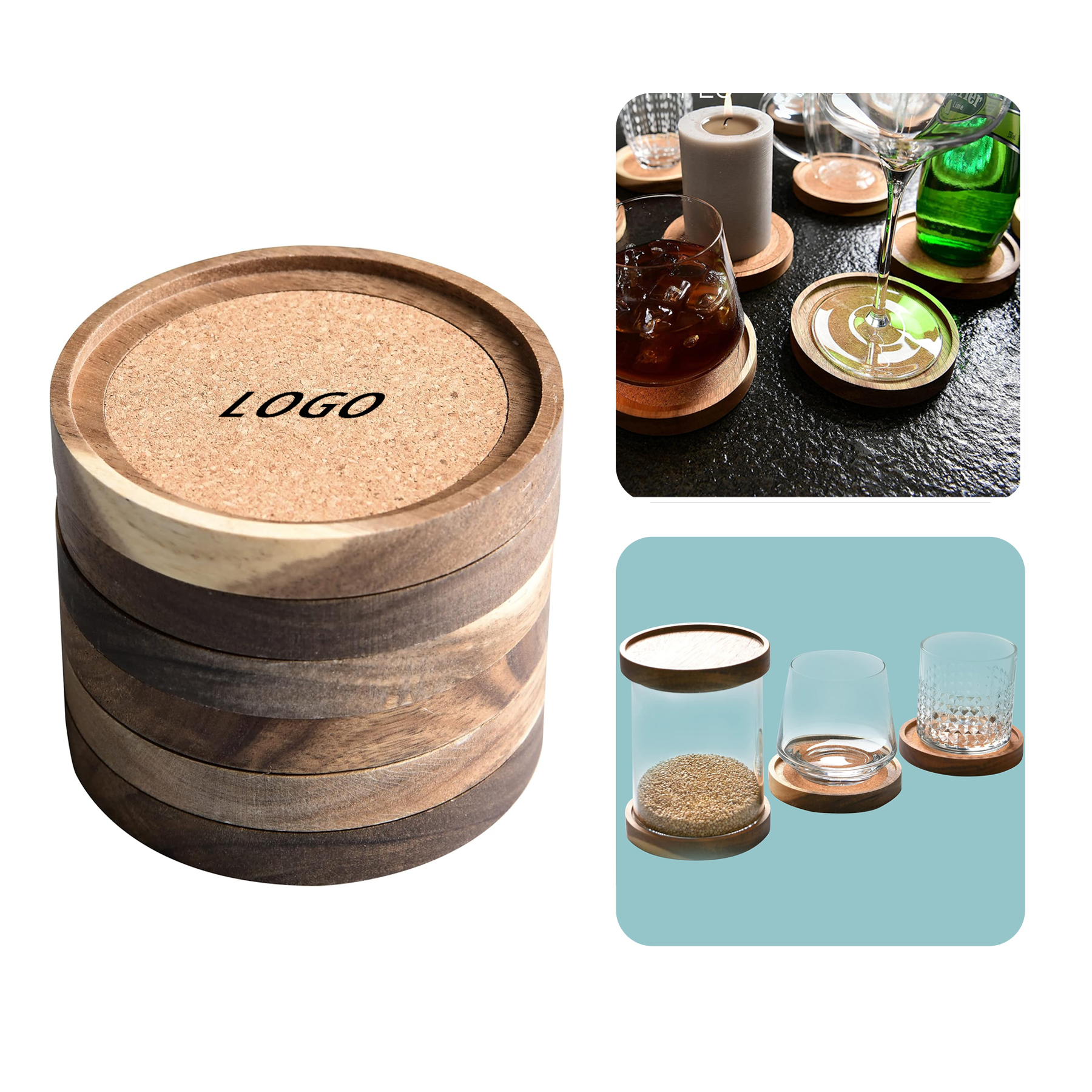 Wood Coasters Set 2