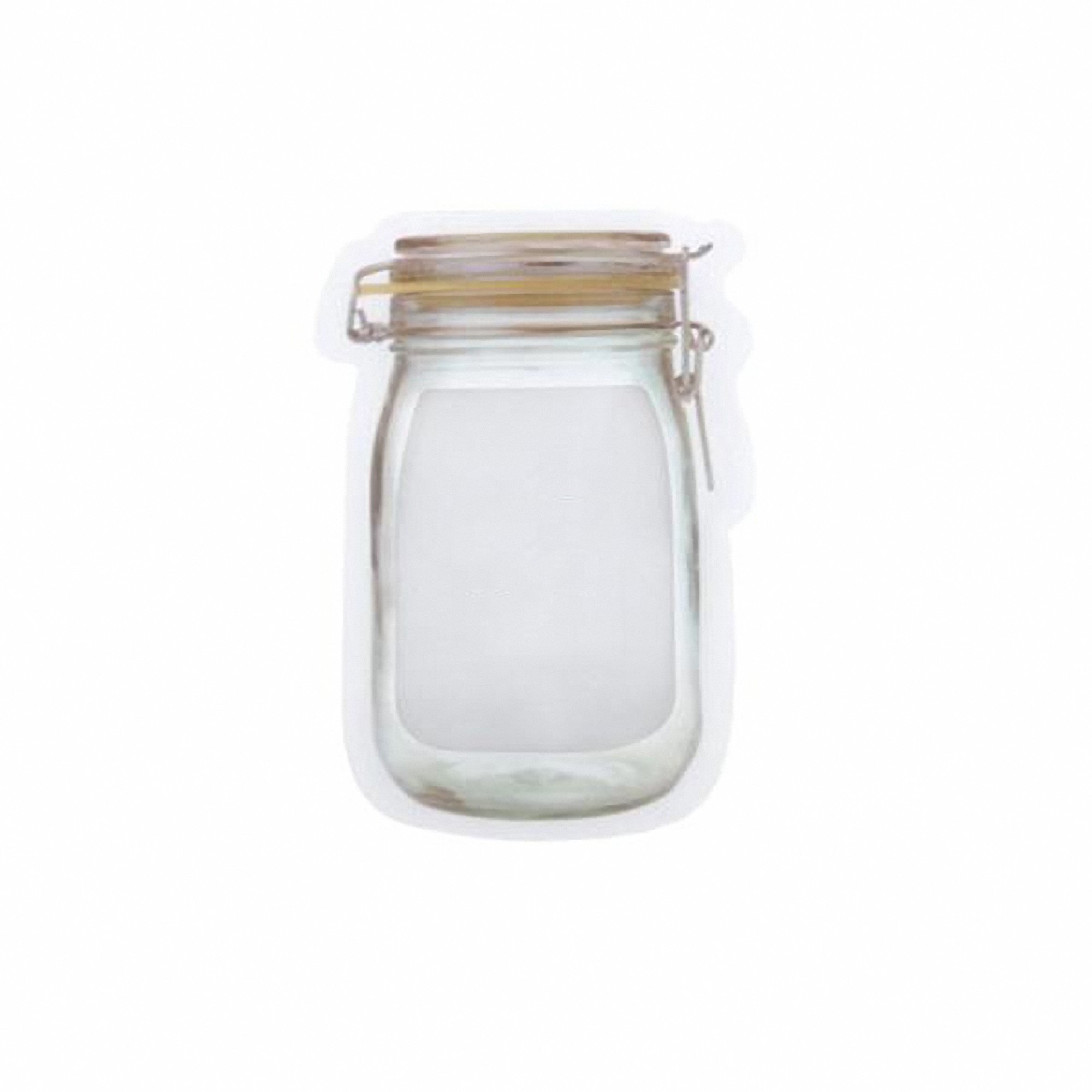 Jar Shaped Food Storage Ziplock Bag 7.68 x 4.72" 4