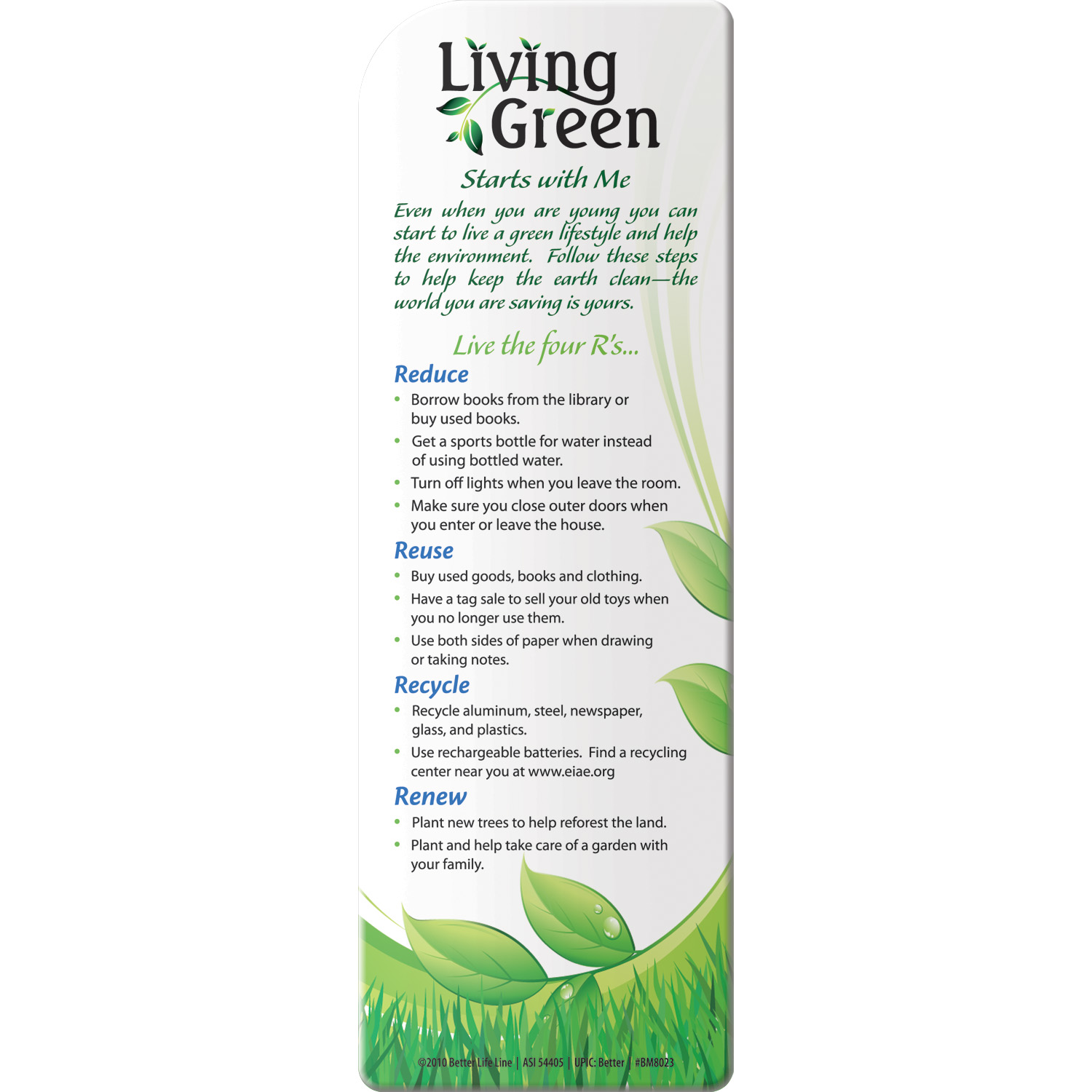 Bookmark - Living Green Starts with Me 1