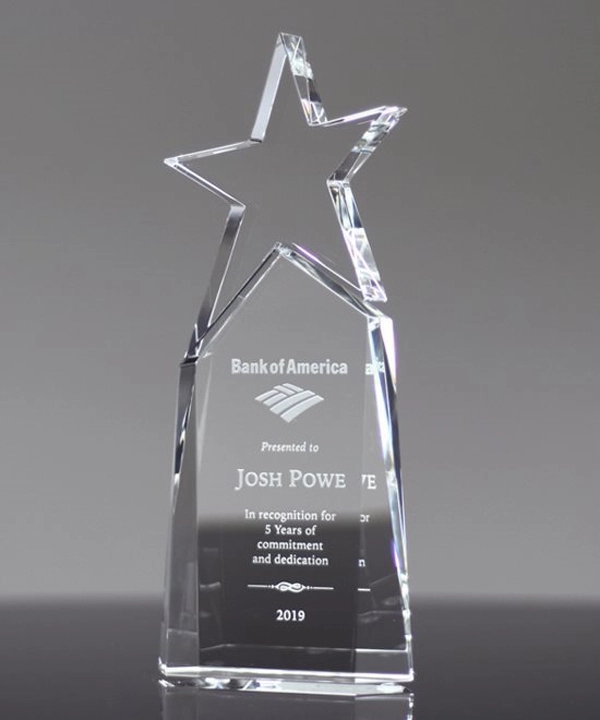 Optic Crystal Triumphant Star Award 2
