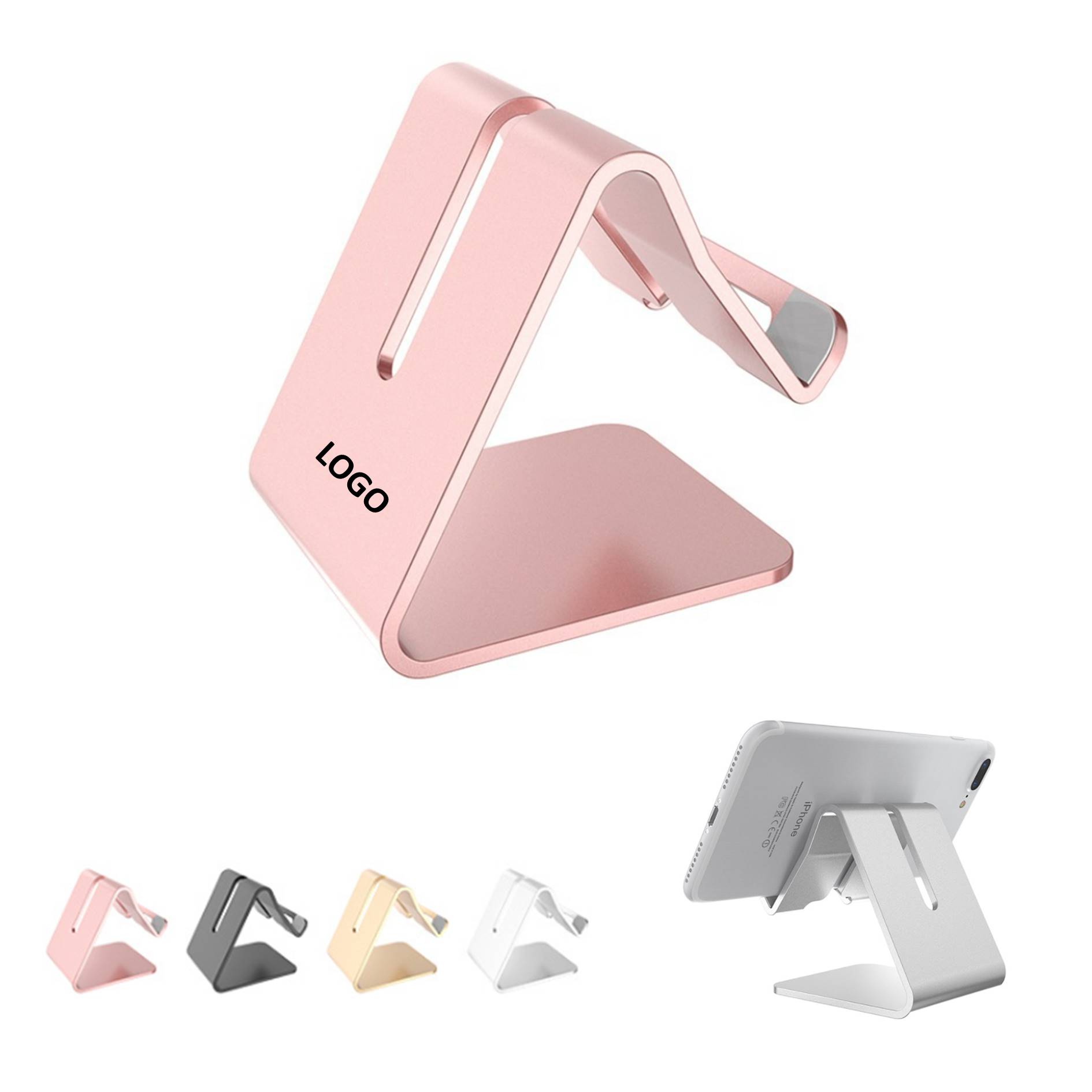 Desktop Aluminum Alloy Stand Phone Holder With Charge Hole 3