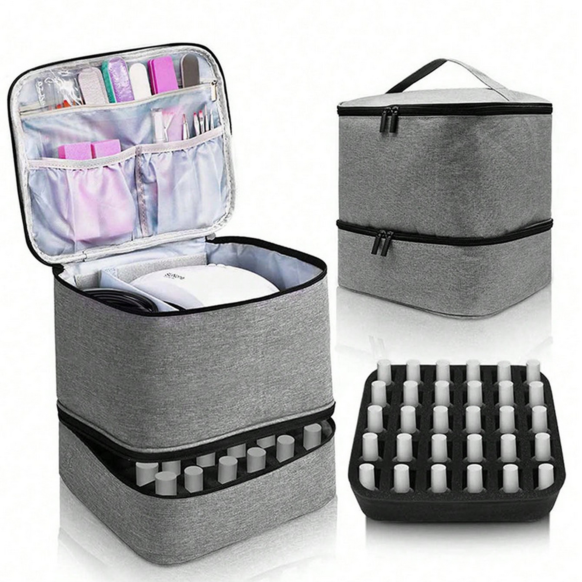 Double Makeup Nail Polish Storage Bag 16