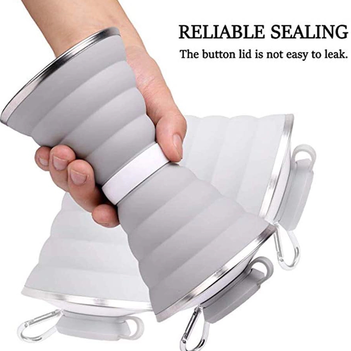Collapsible Hourglass Shape Silicone Water Bottle 3
