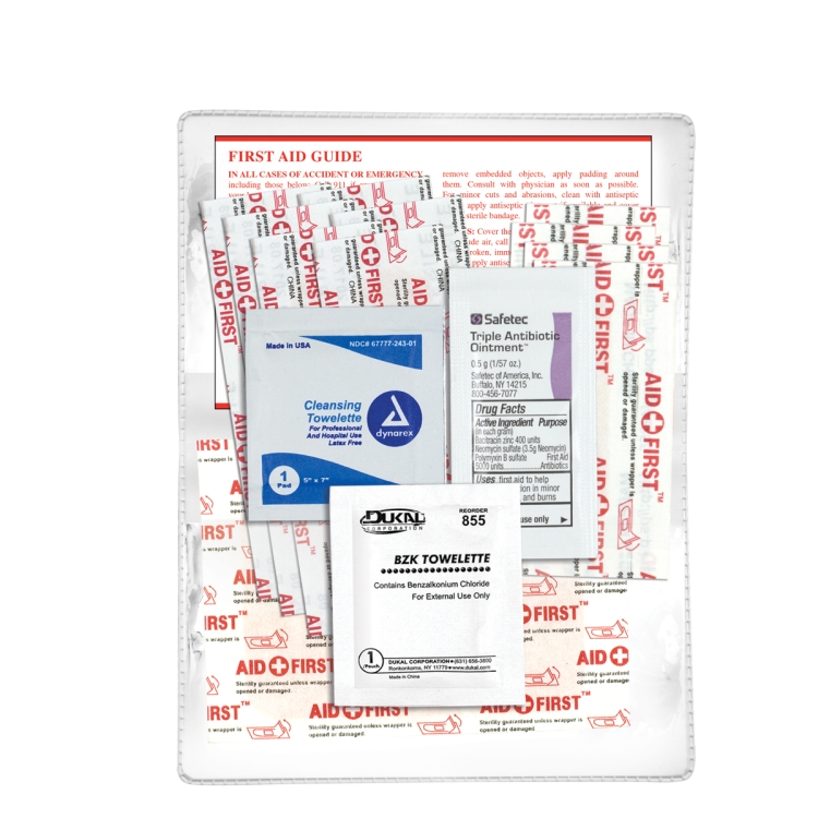 "HEAL-ON-THE-GO XL" 15 Piece Economy First Aid Kit in Colorful Vinyl Kit 20