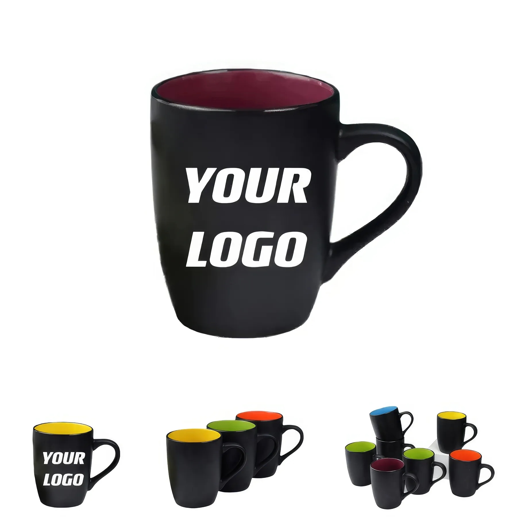 17oz Black Coffee Mug Milk Cups 2