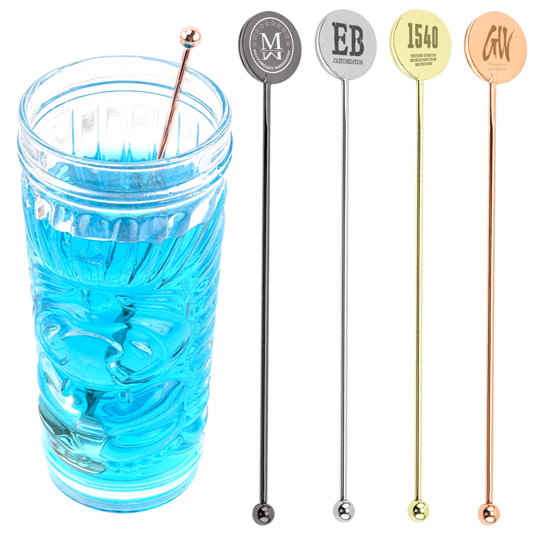 7" Stainless Steel Cocktail Swizzle Stick Stirrers 2