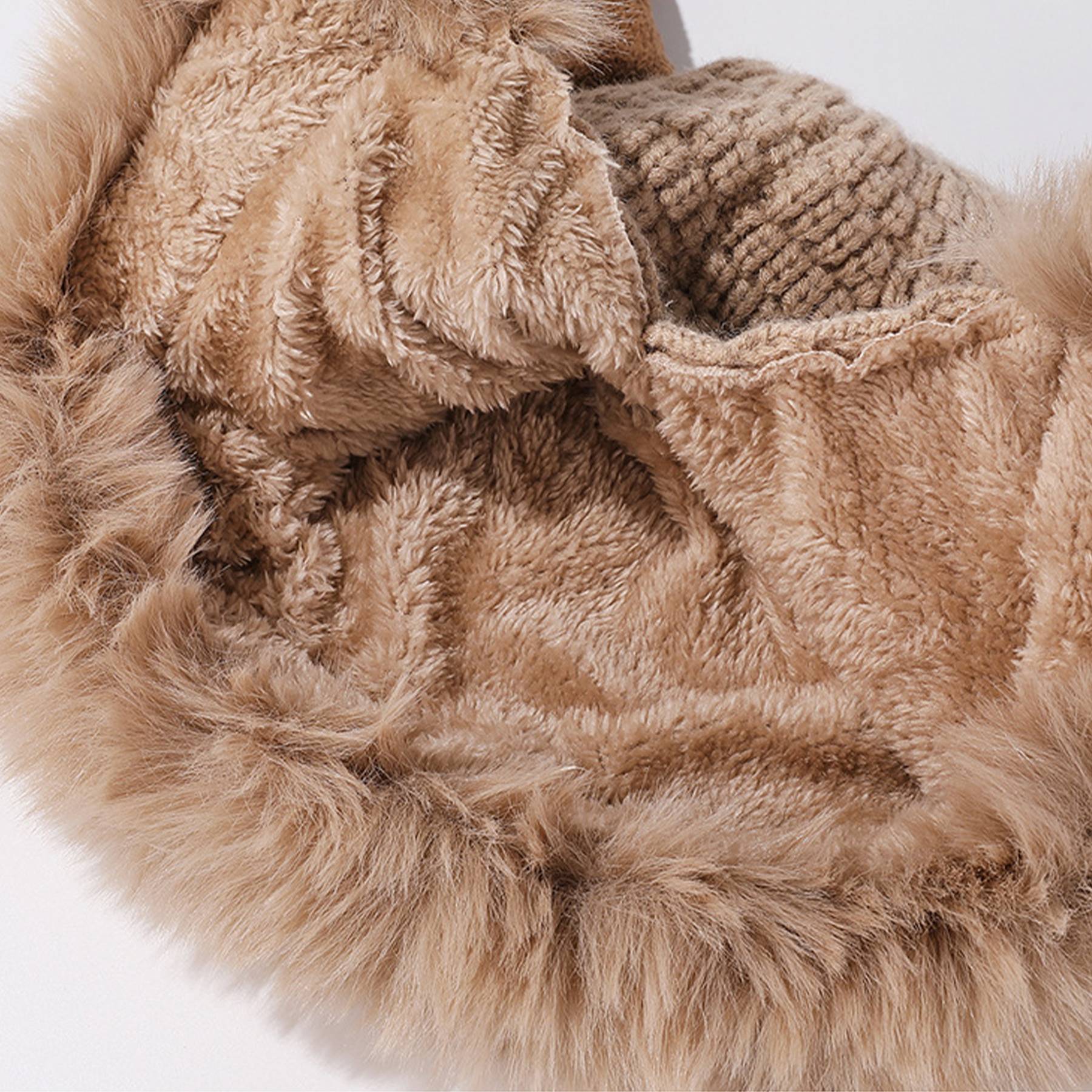 Women winter cover ear antler knit hat 14