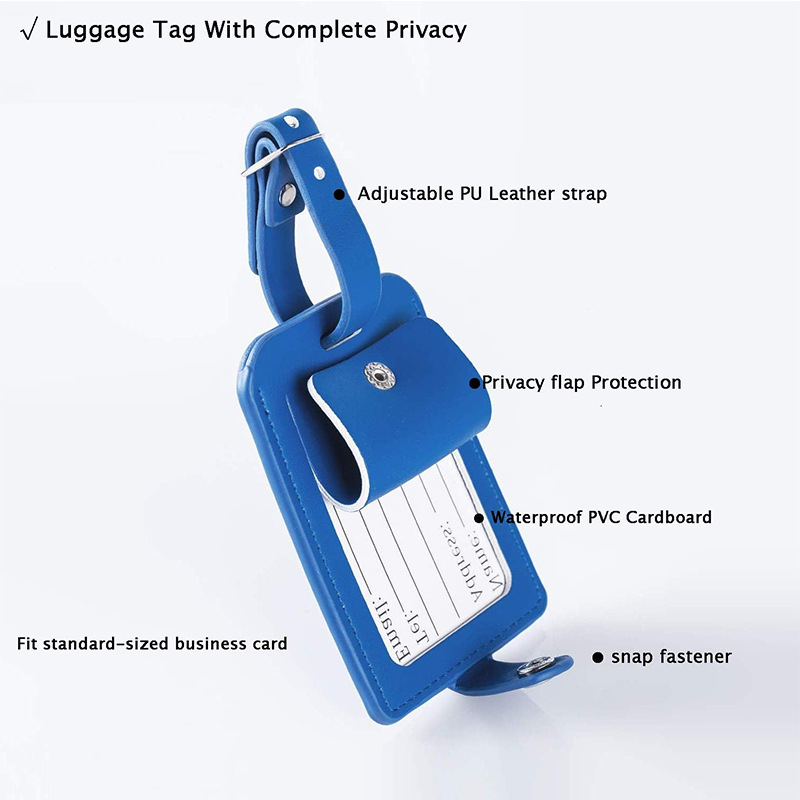 Pratical Leather Baggage Tags for Travellers 6