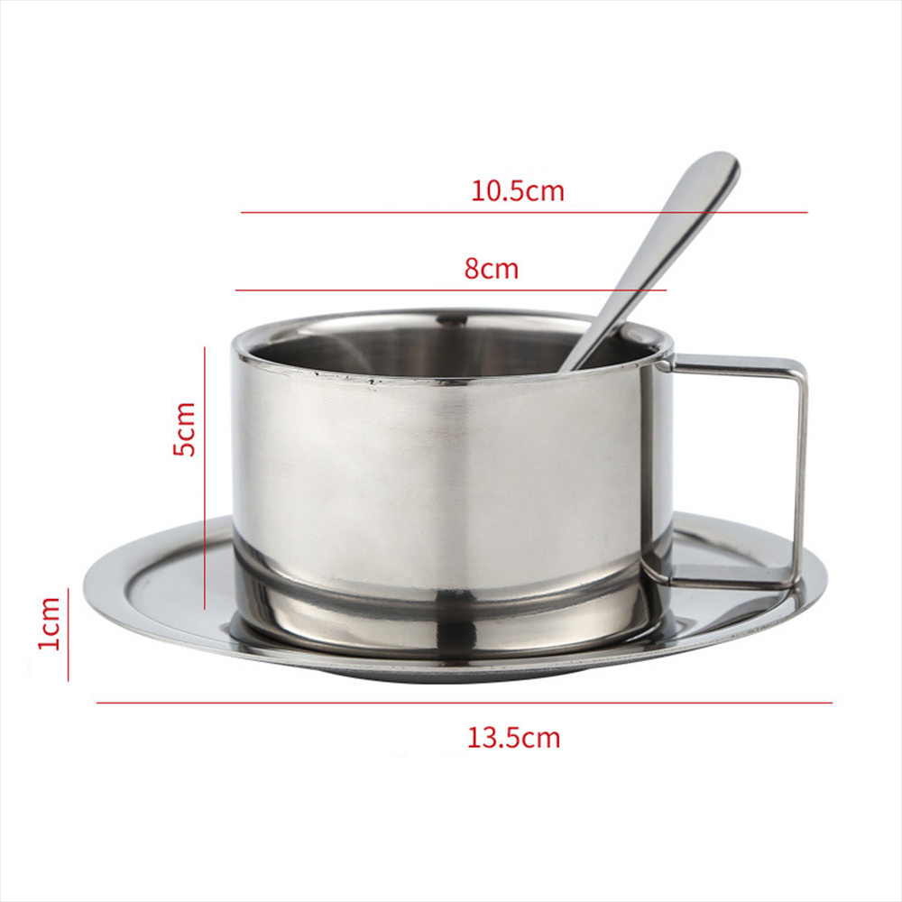 Stainless Steel Cup And Saucer Set 2