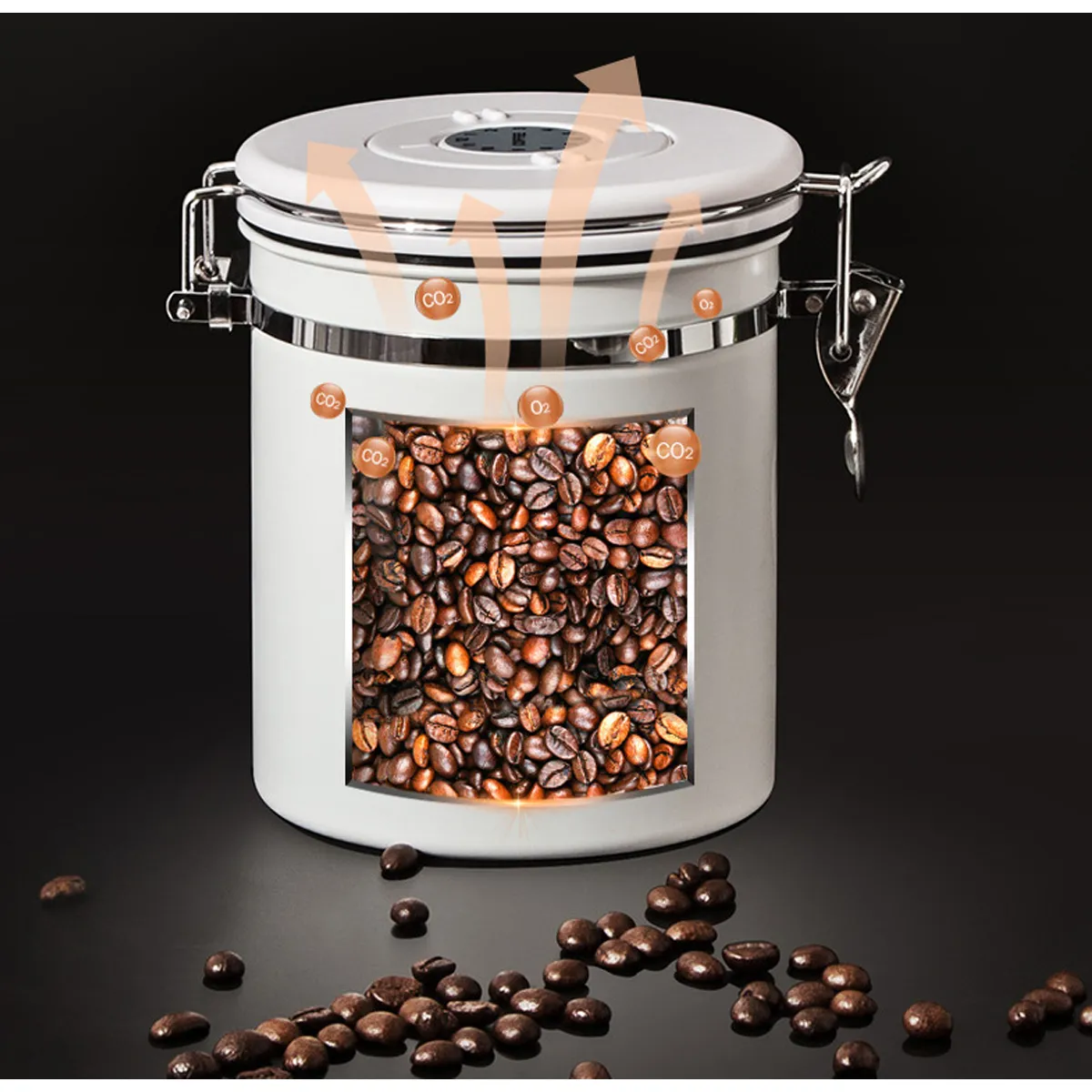 Coffee Bean Canister Kitchen Food Airtight storage container 9