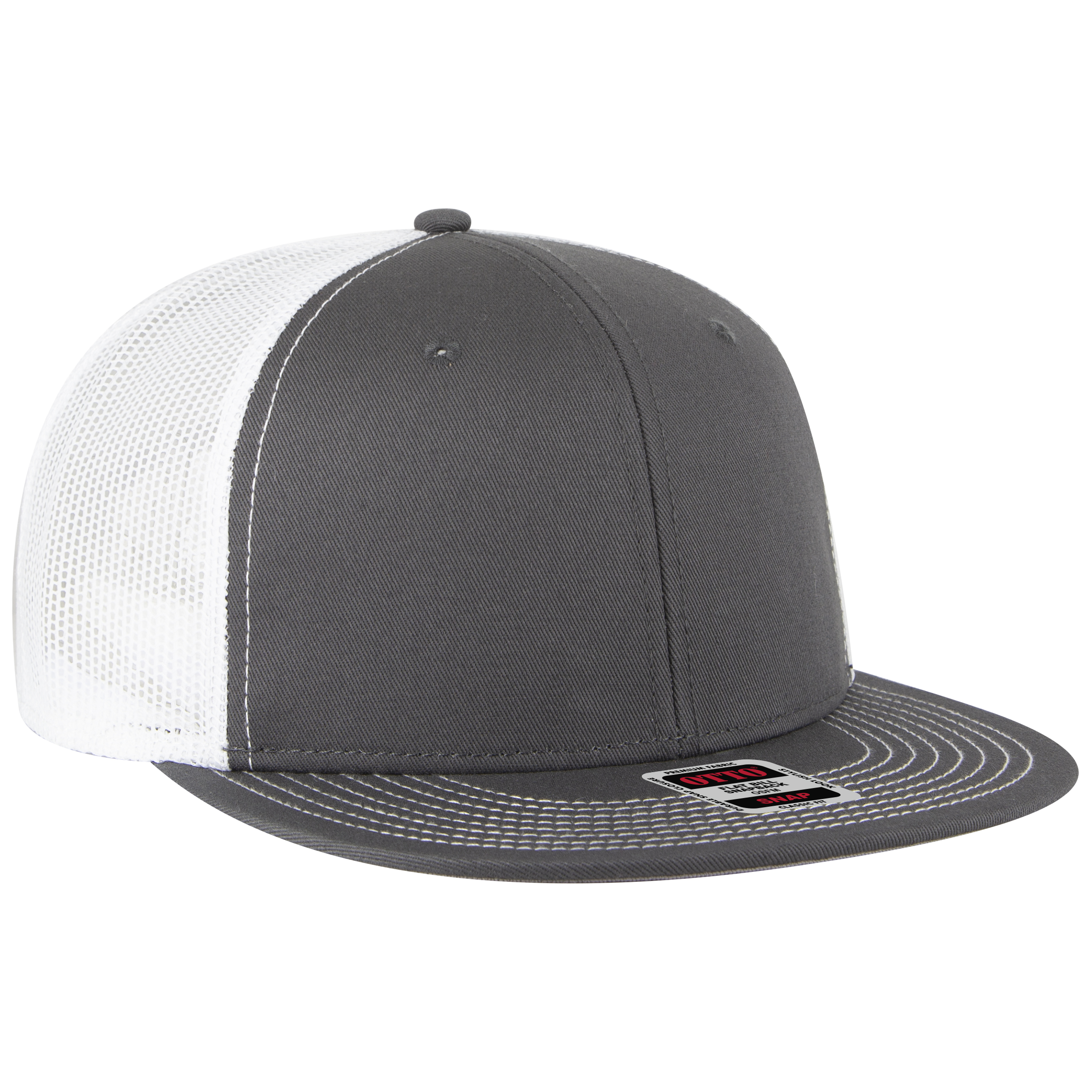 OTTO CAP® OTTO SNAP 6 Panel Pro Style Mesh Back Trucker Snapback Hat 17