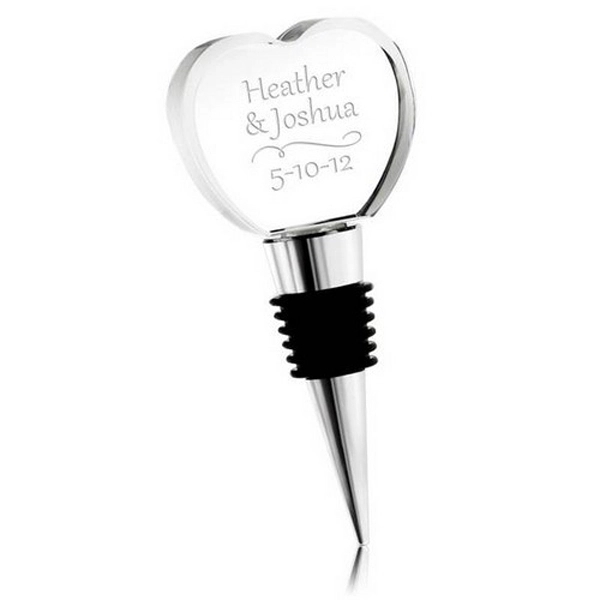 Personalized Crystal Heart Wine Stopper 1