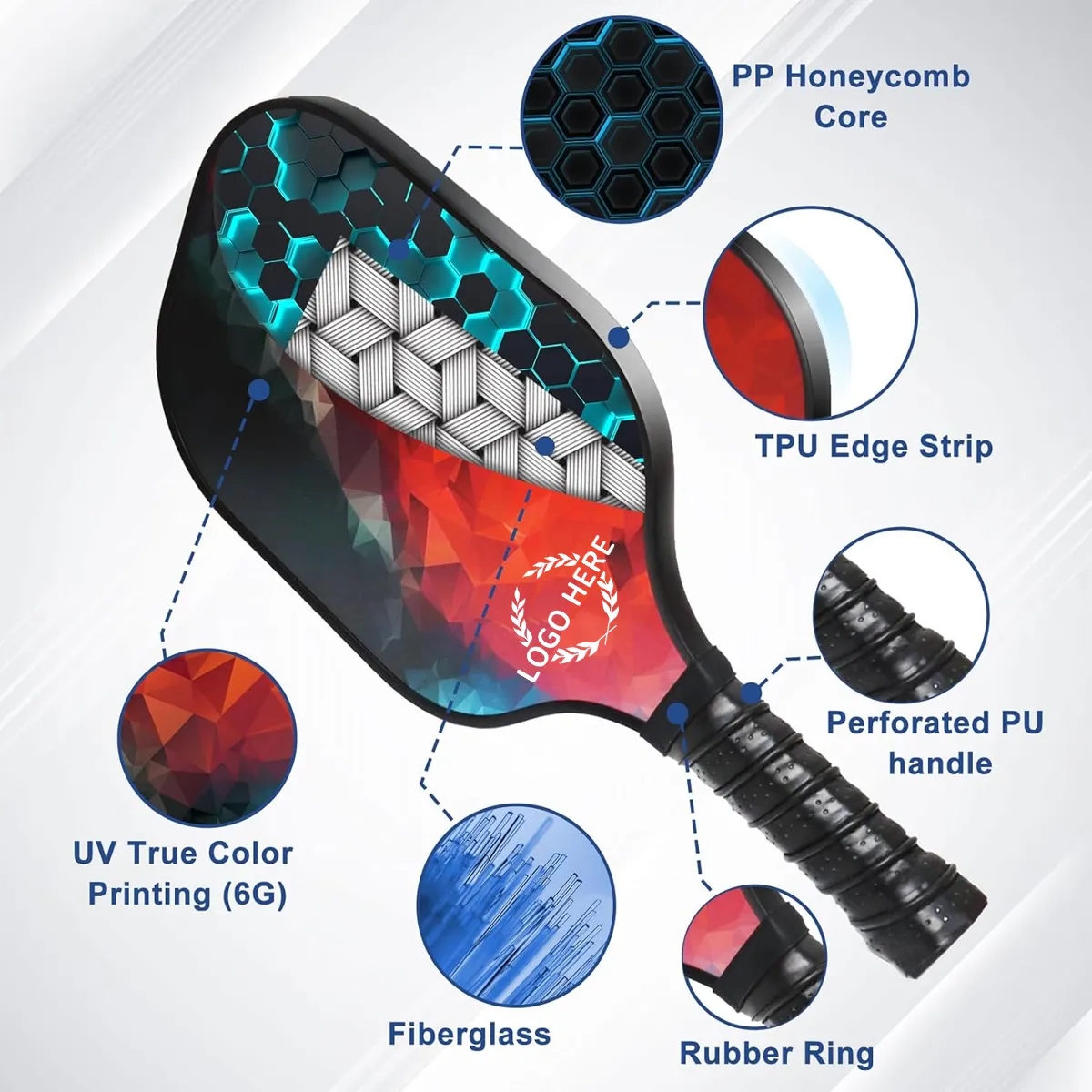 Fiberglass Pickleball Paddles Set 3