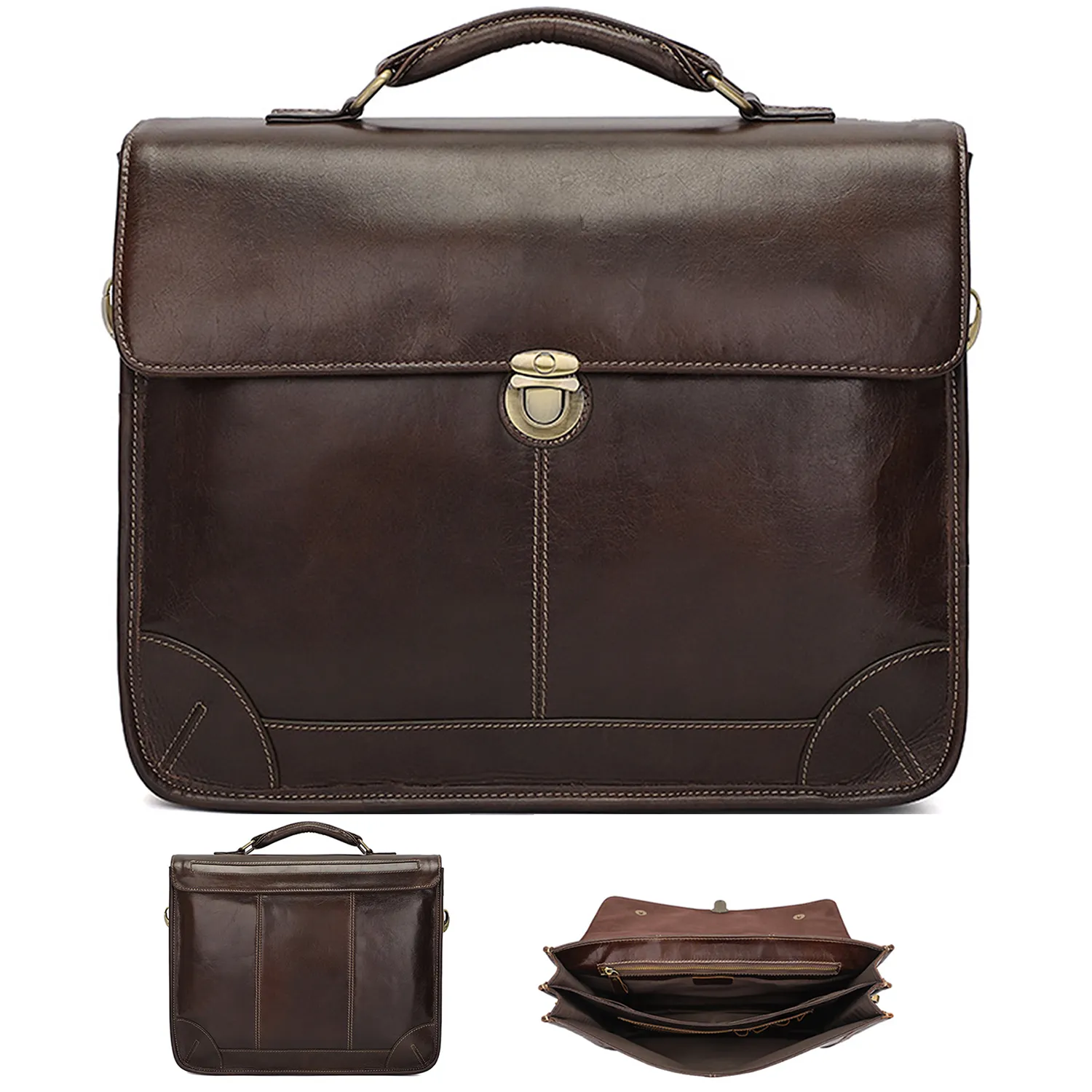 Genuine Leather Briefcase for Men 5