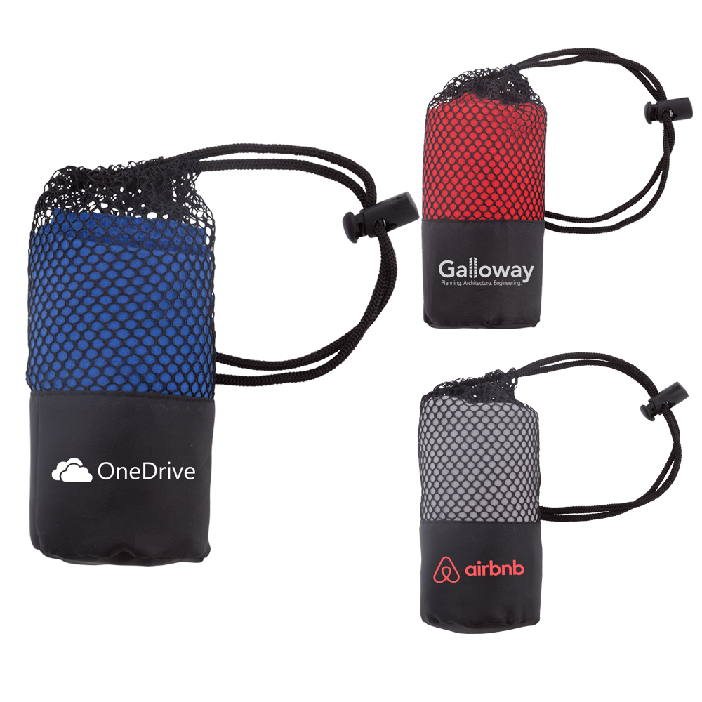Micro-Fiber Towel w/Mesh Carrying Pouch