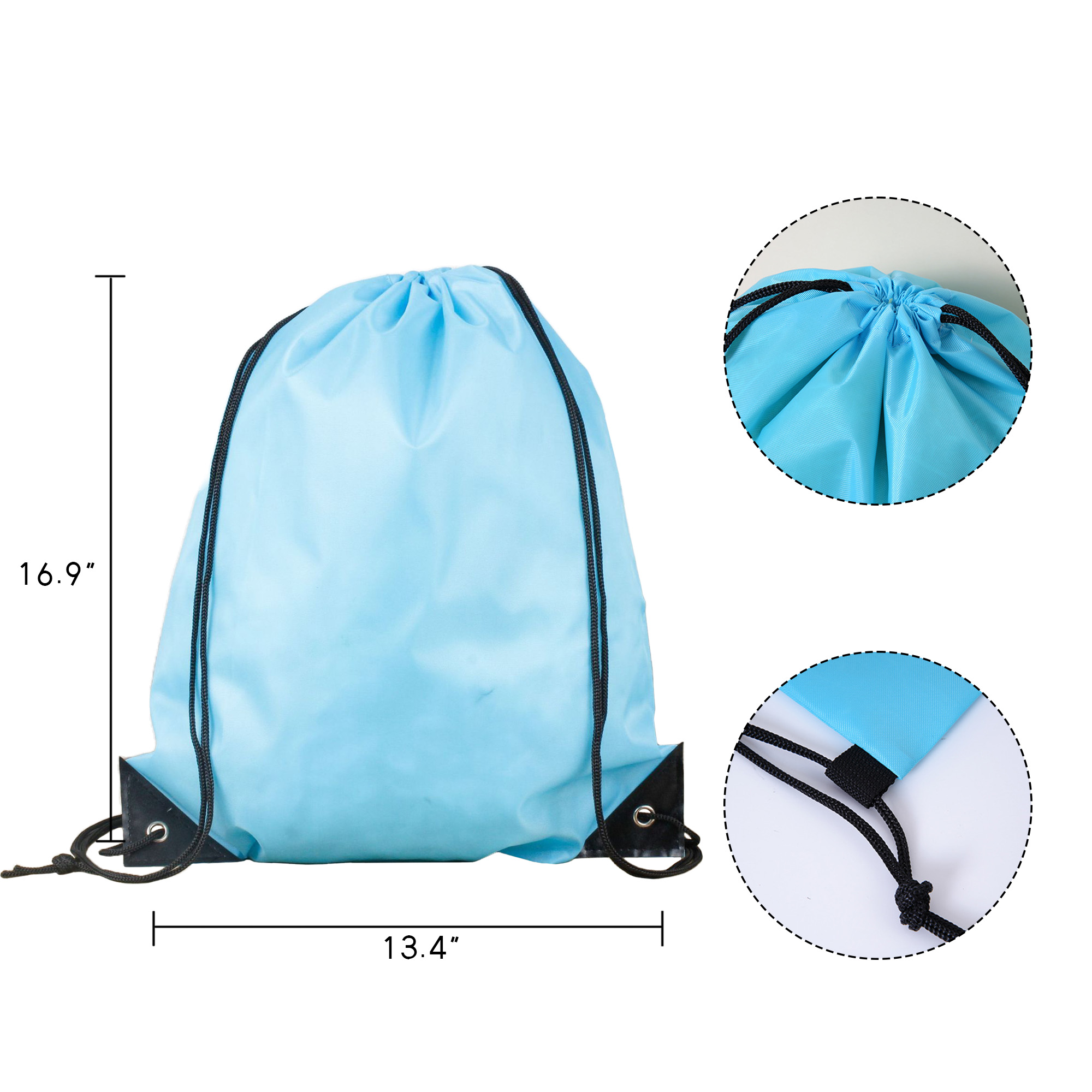 Nylon Drawstring School Gym Backpack 2