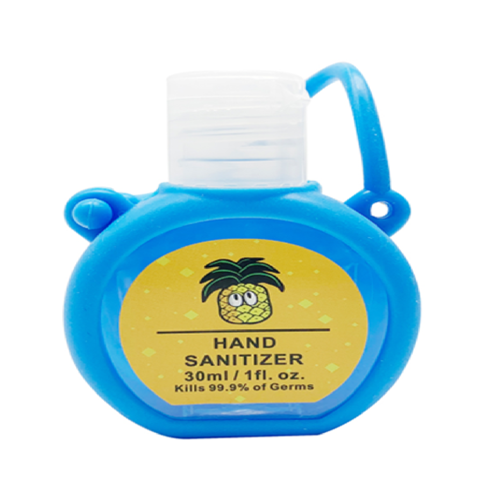 Hand Sanitizer Round PET Bottle with Silicone Holder - Style 2