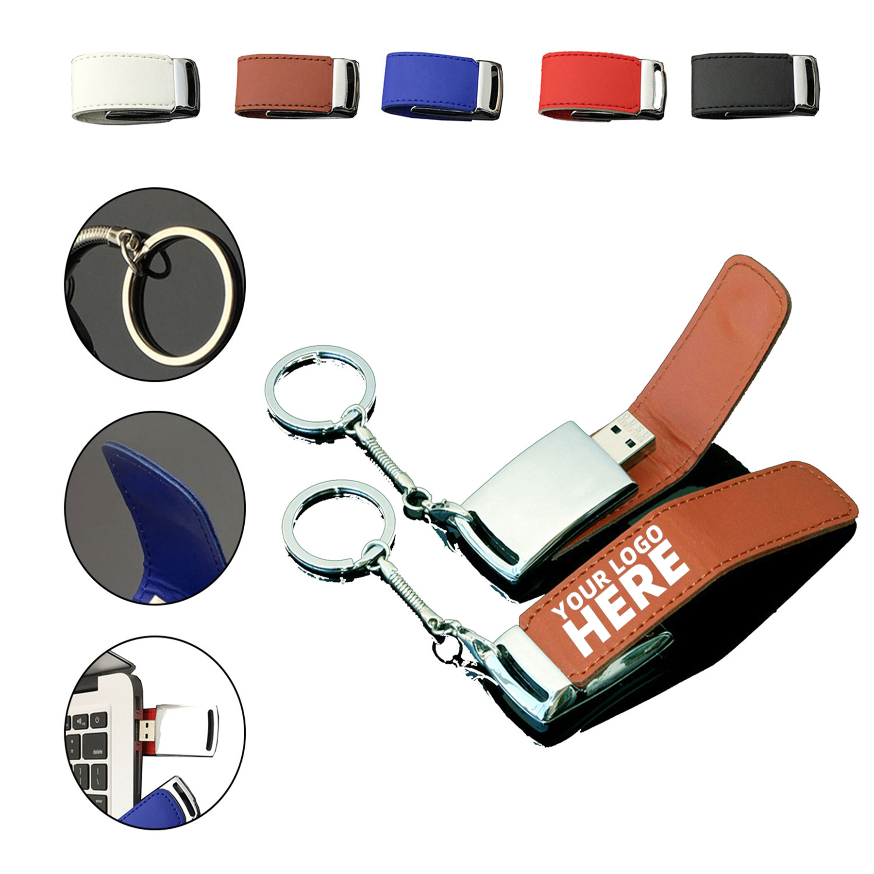 4 GB Matel Flash Drive Leather Holster 2