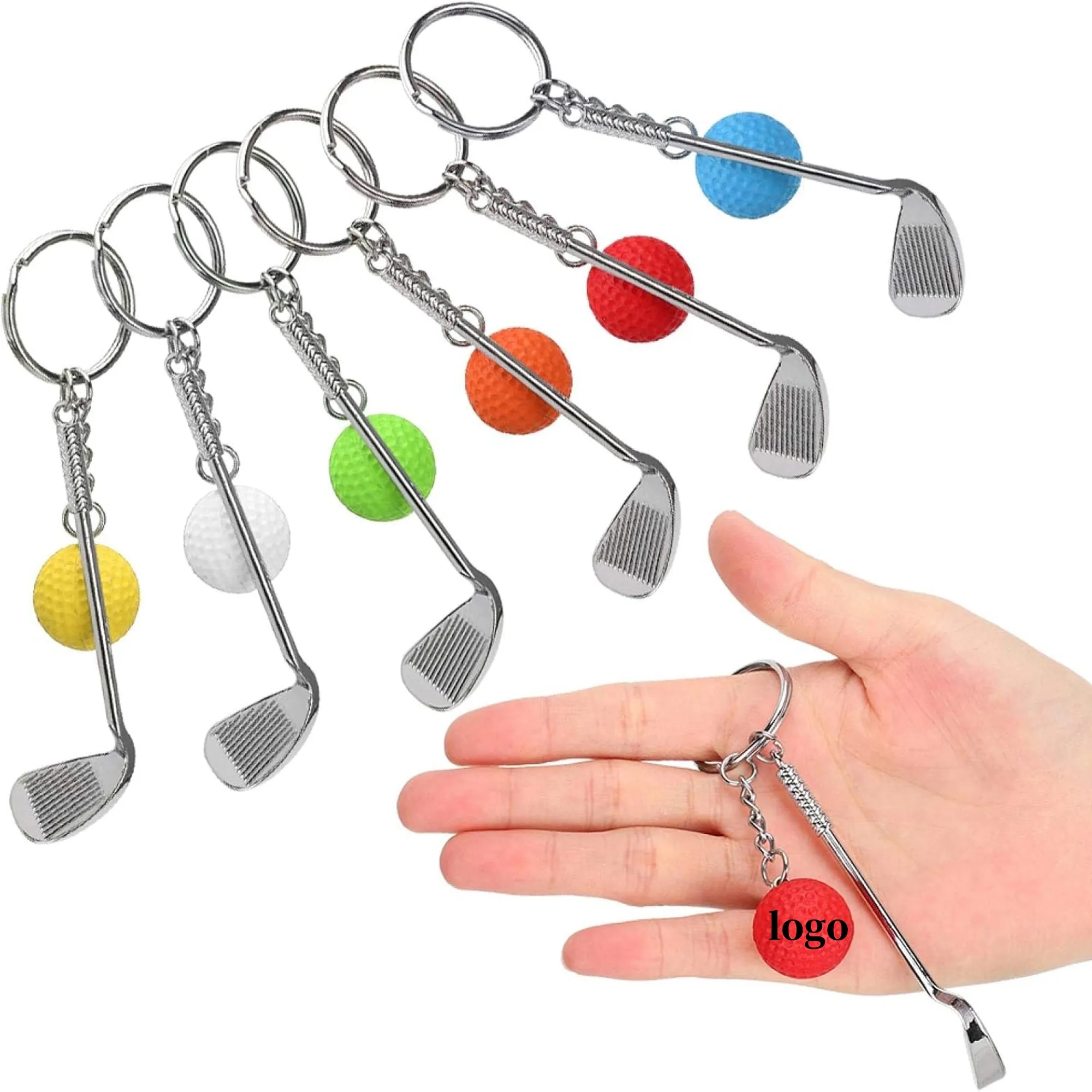 Mini Golf Ball Pole Pendant Keychain 5