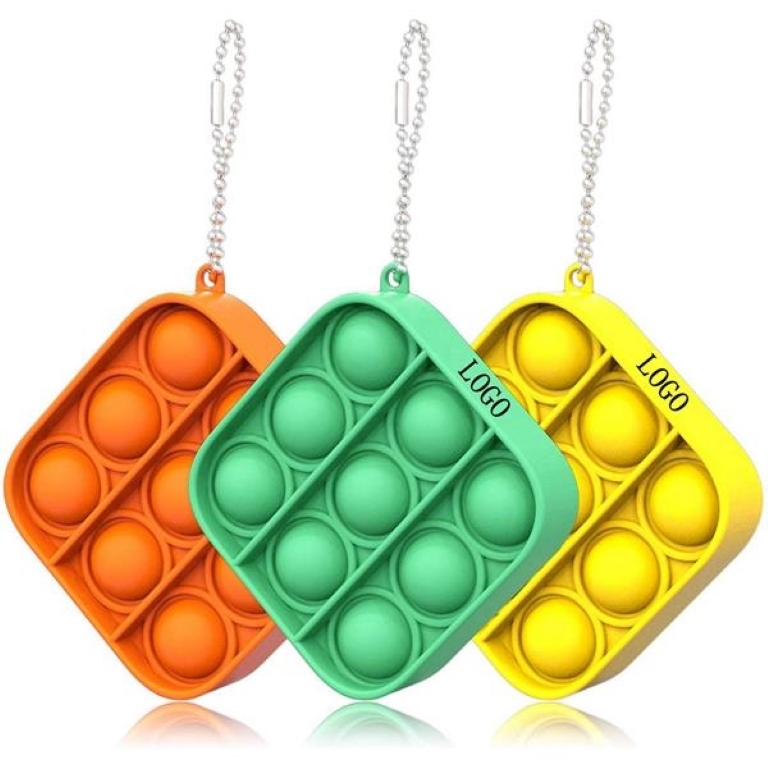 Square Push Pop Bubble Toy Keychain 2