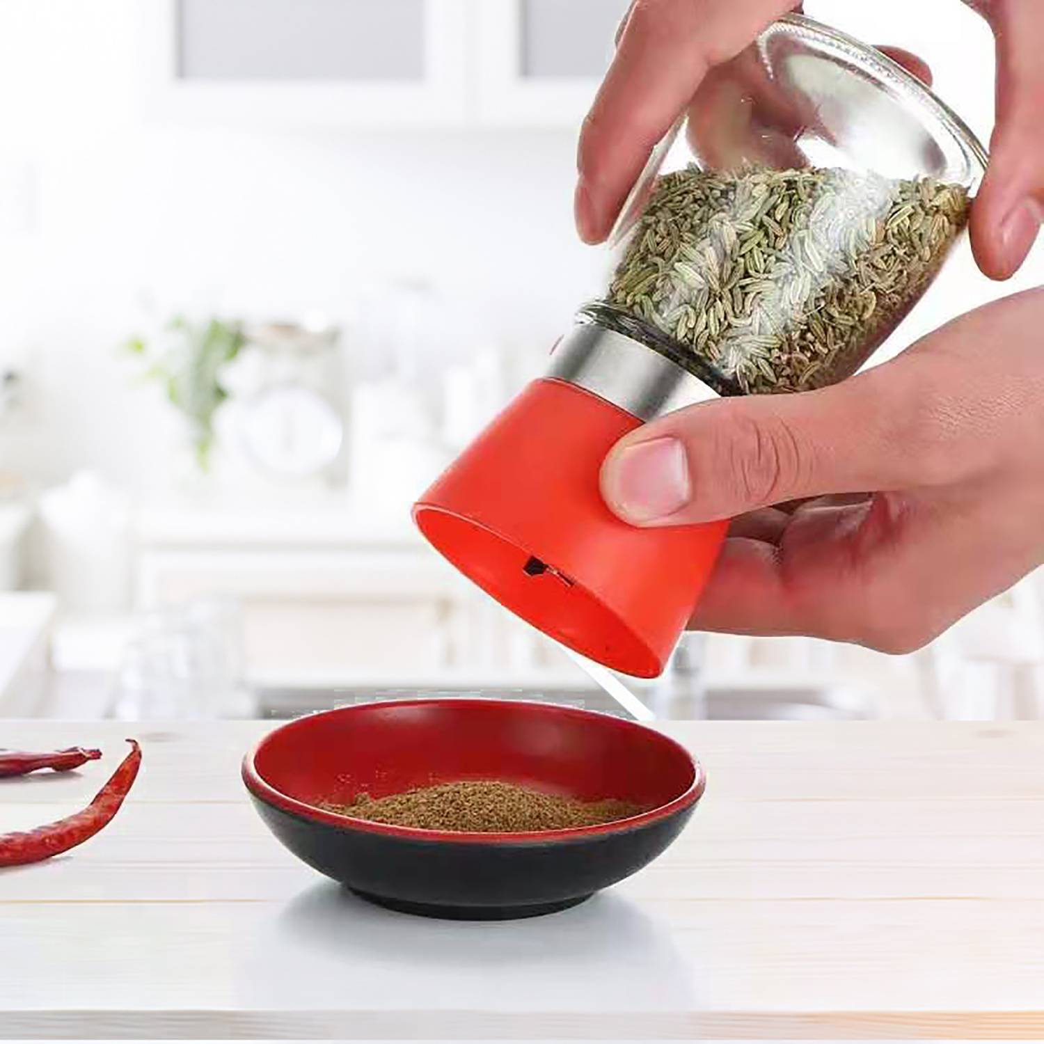 6oz Kitchen Manual Pepper Grinder with Glass Body 14