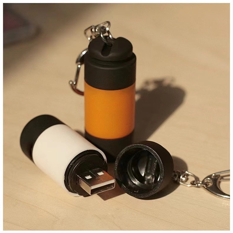Mini Keychain Pocket Torch USB Rechargeable LED Flashlight 2