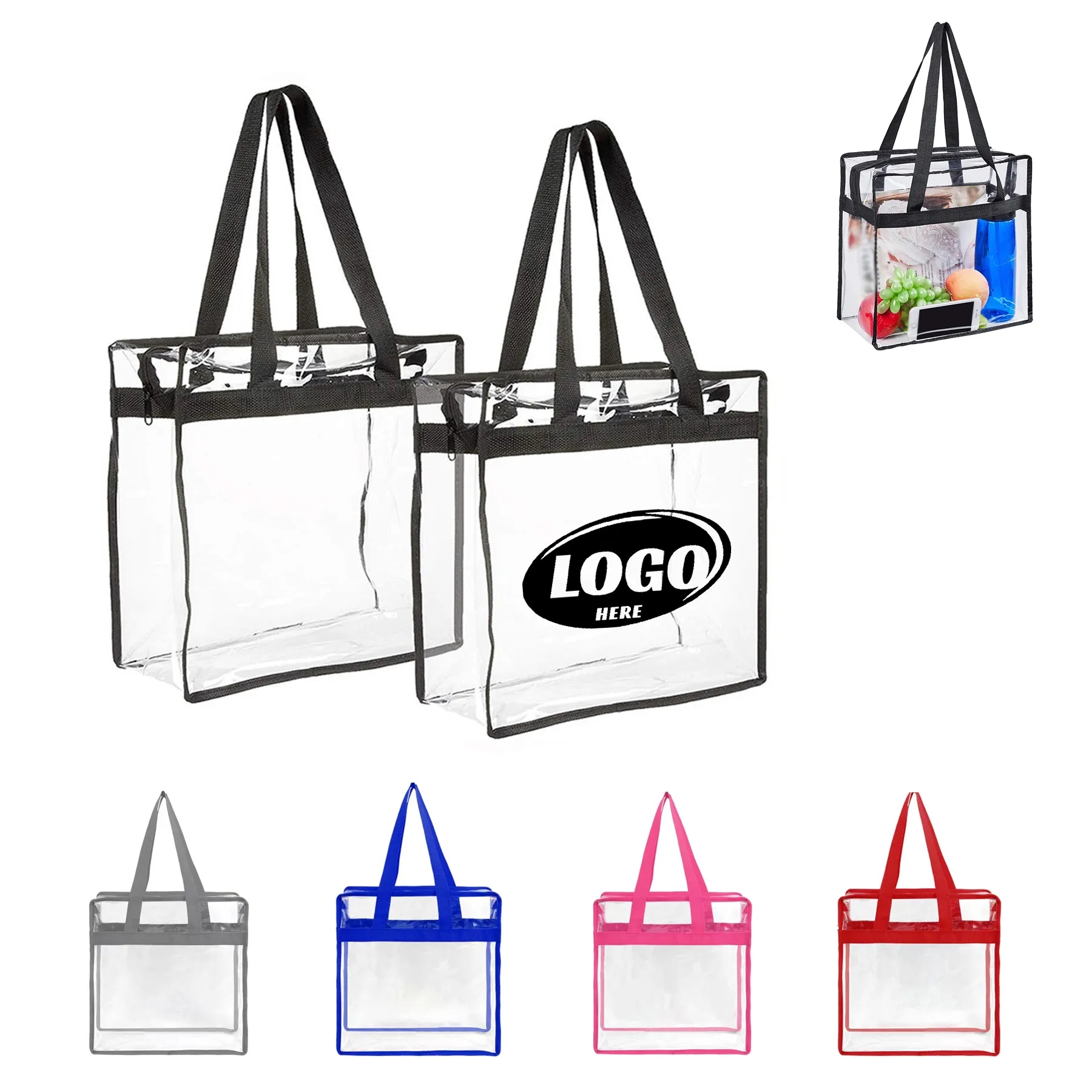 Clear Tote Bag With Zipper 2